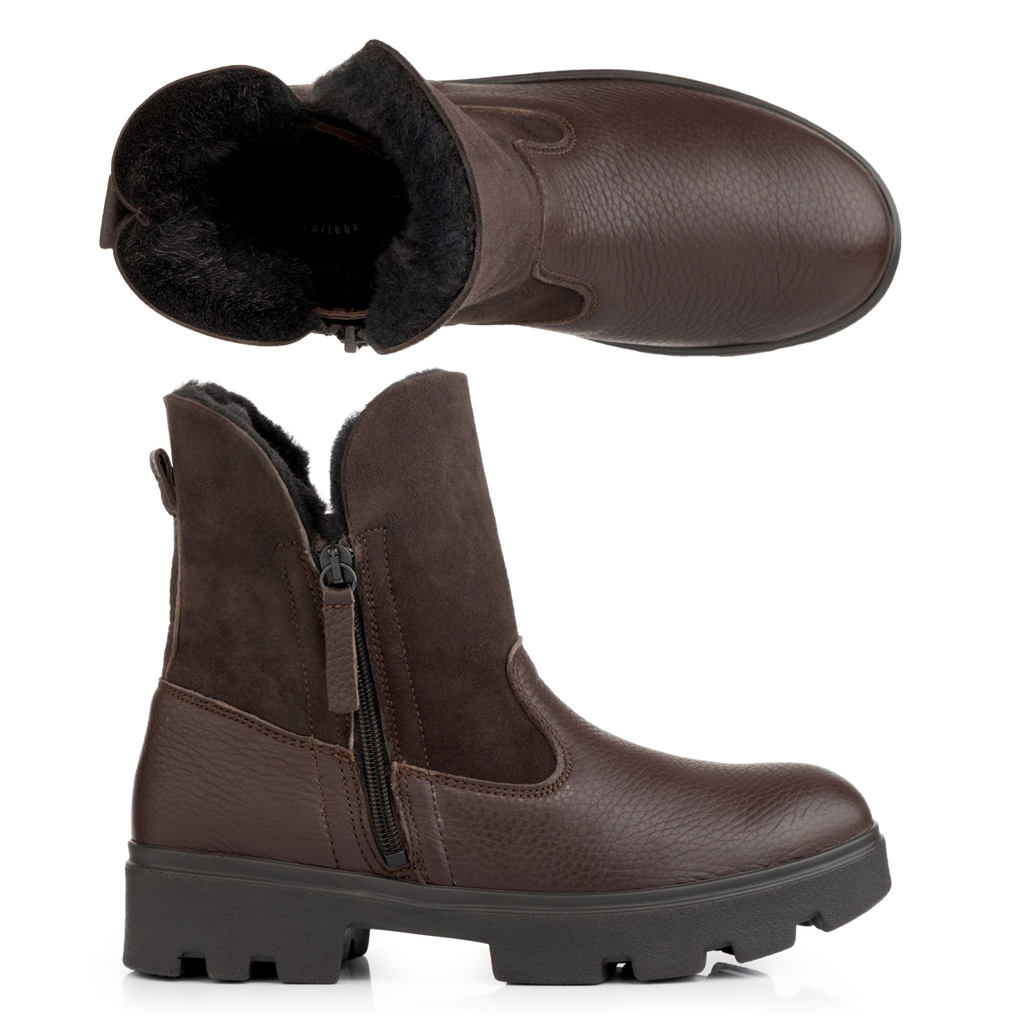 B-Ware VITAFORM Damen-Stiefelette Hirschleder Lammfell