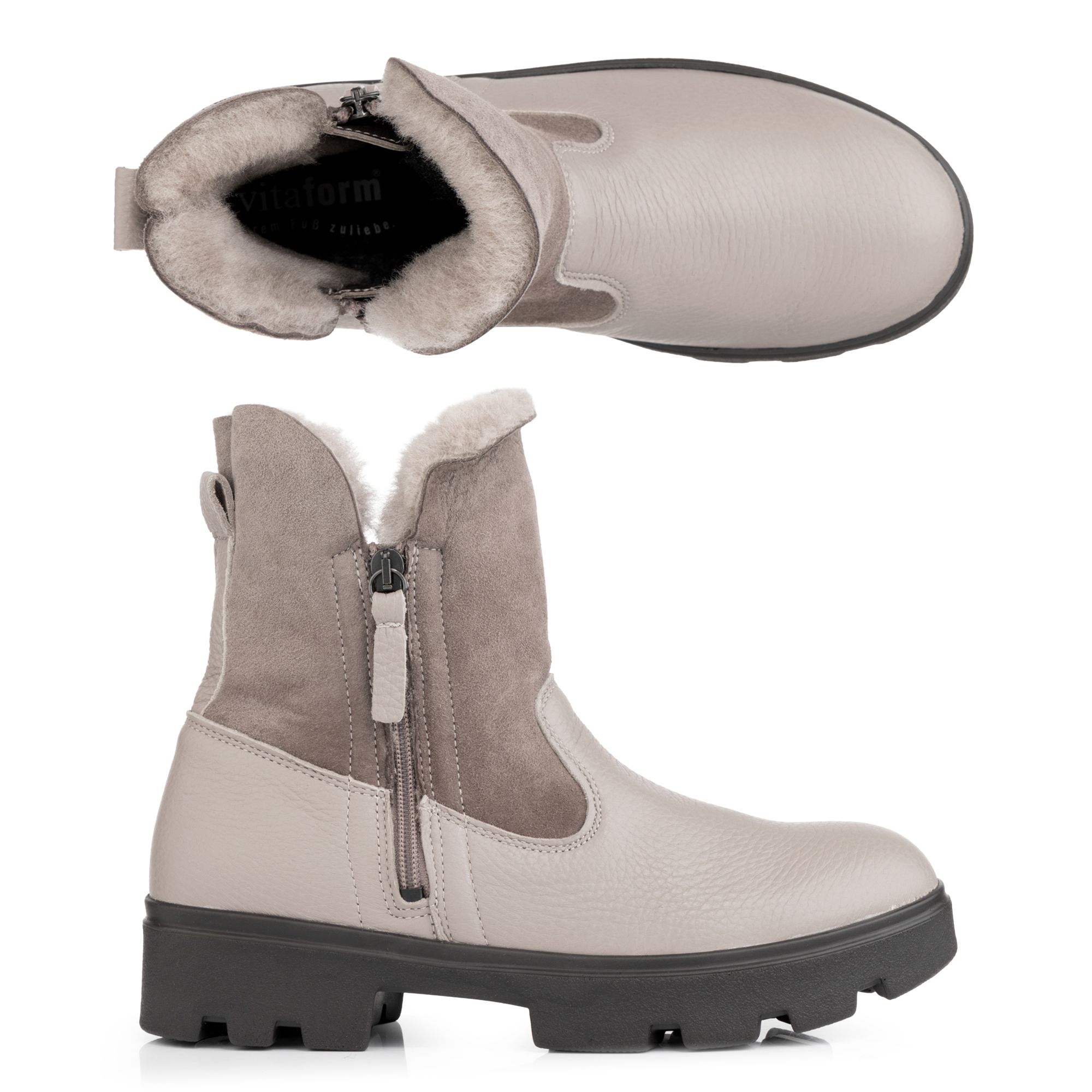 B-Ware VITAFORM Damen-Stiefelette Hirschleder Lammfell