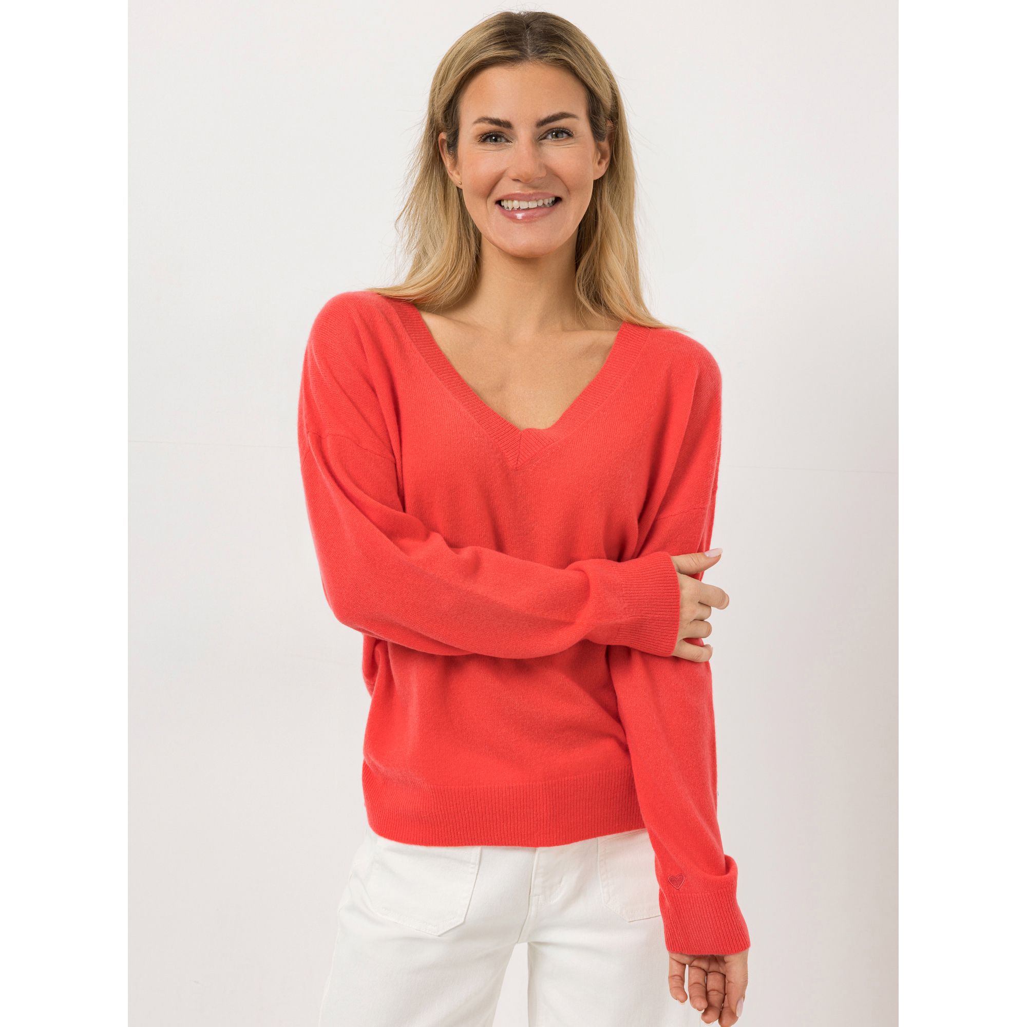 B-Ware ANNI FOR FRIENDS Pullover, 1/1-Arm 100% Kaschmir V-Ausschnitt