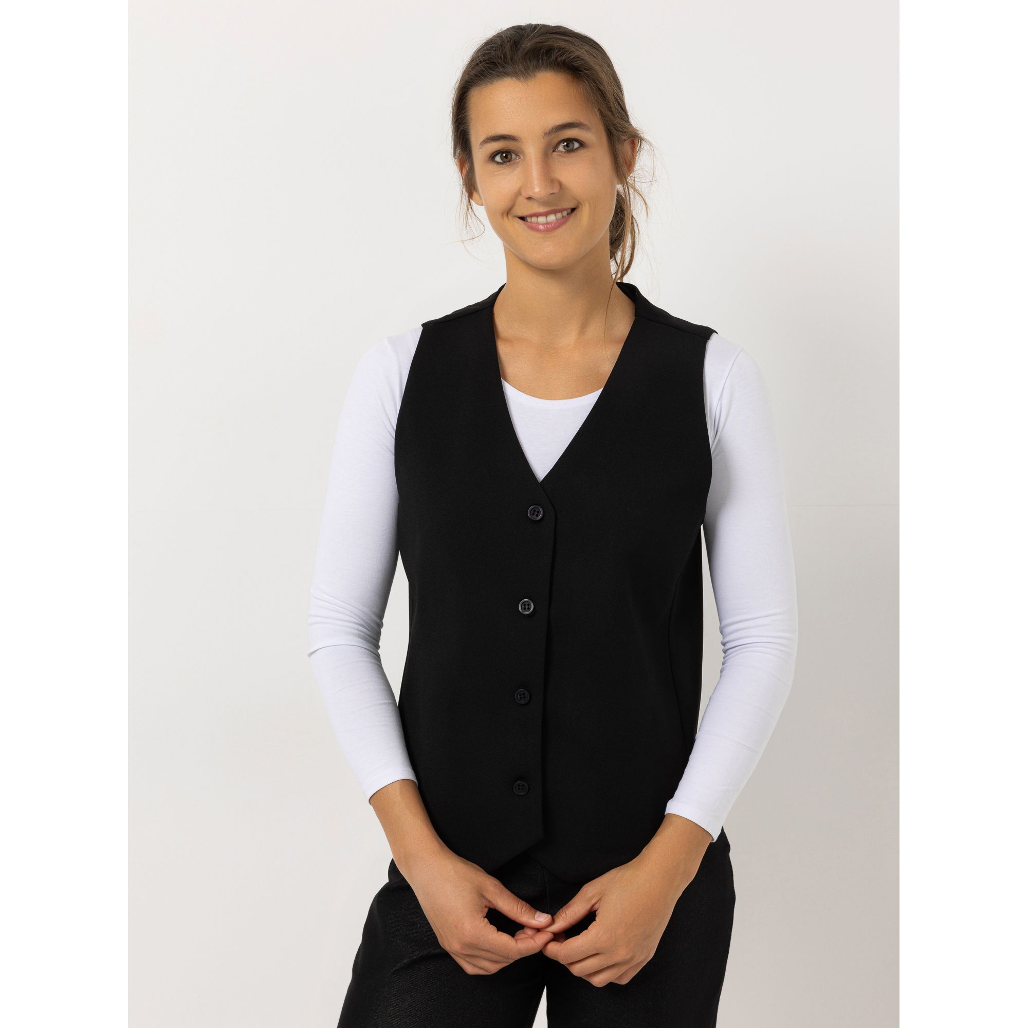 B-Ware KIM & CO. Weste Ponti-Crepe Jersey Knopfleiste