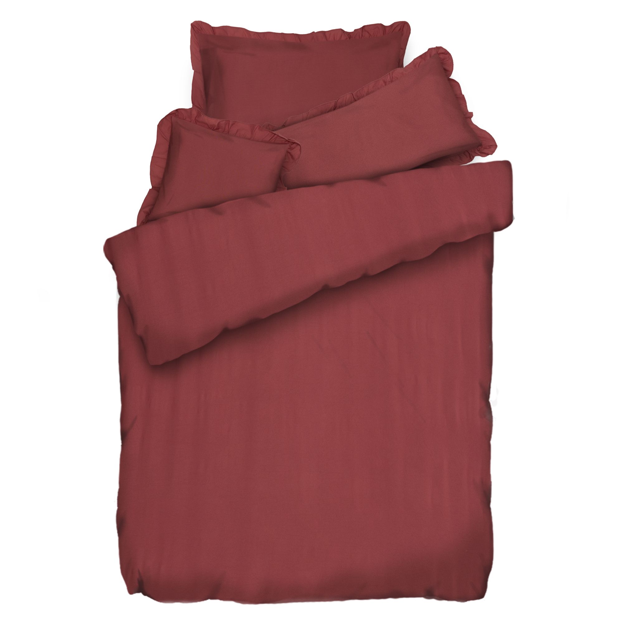 B-Ware SOFT HARMONY Bettwäsche uni mit Rüschen Einzelbett, 4tlg.