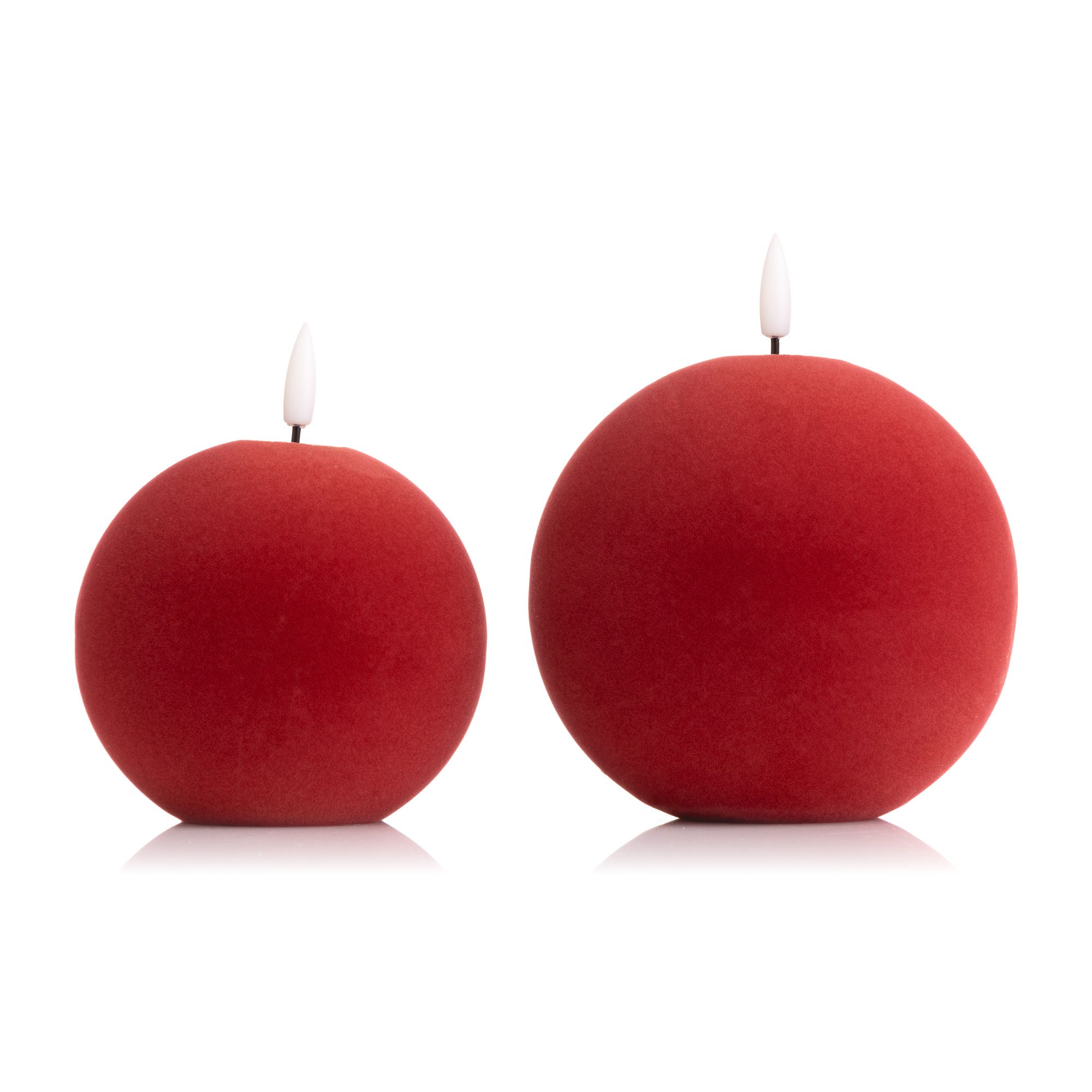 B-Ware ELAMBIA 2 LED-Kugelkerzen Samt-Oberfläche Flamme Luma, Timer