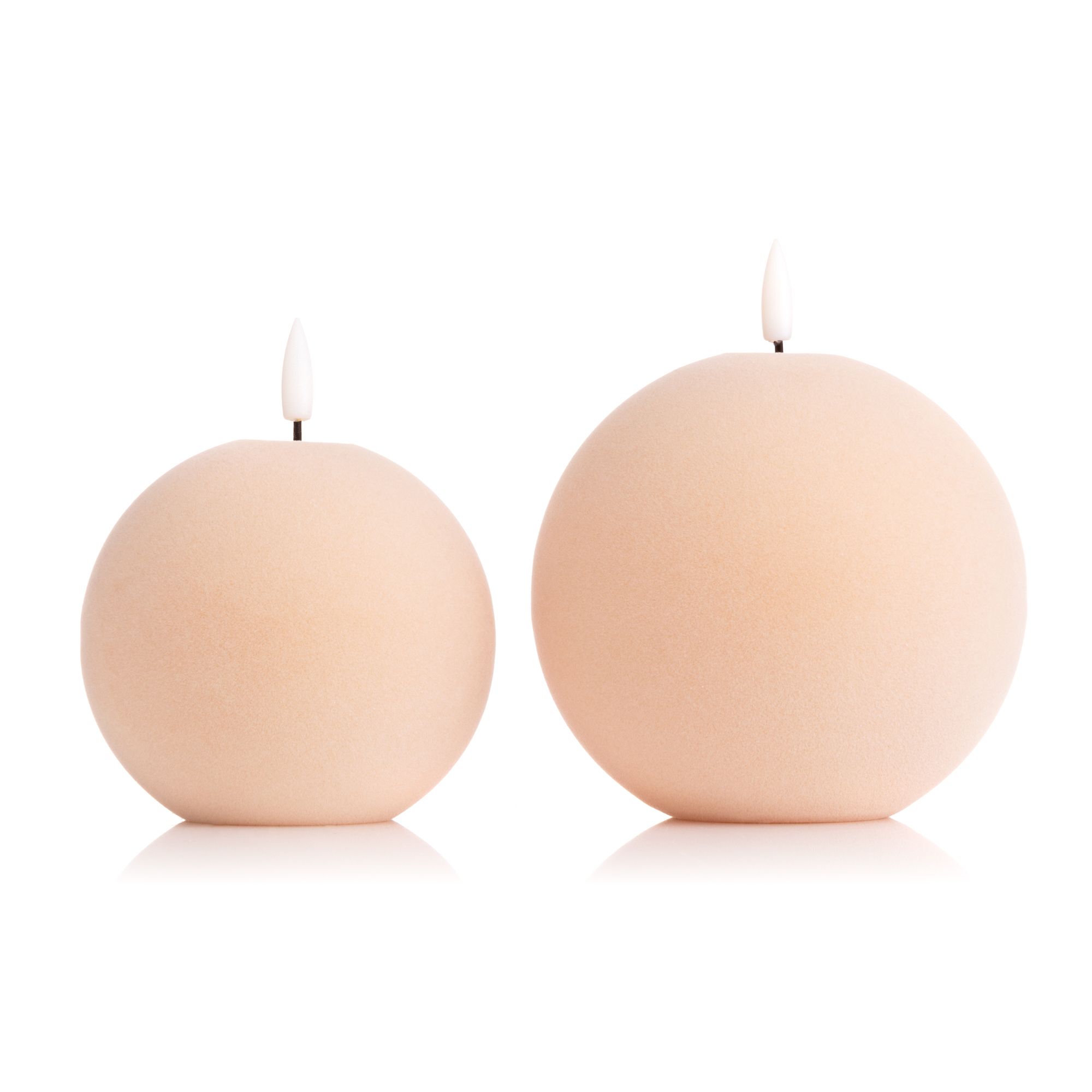 B-Ware ELAMBIA 2 LED-Kugelkerzen Samt-Oberfläche Flamme Luma, Timer