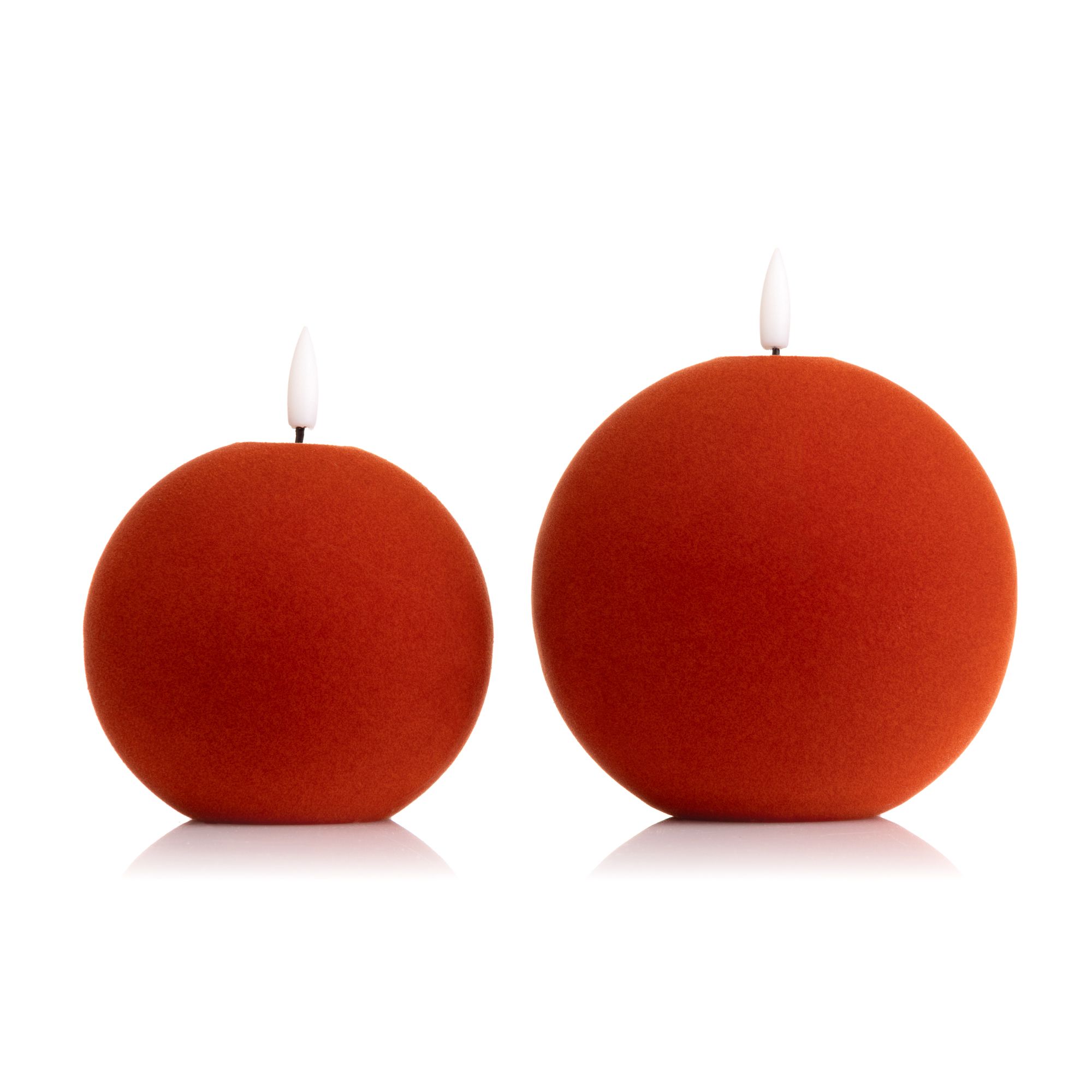 B-Ware ELAMBIA 2 LED-Kugelkerzen Samt-Oberfläche Flamme Luma, Timer