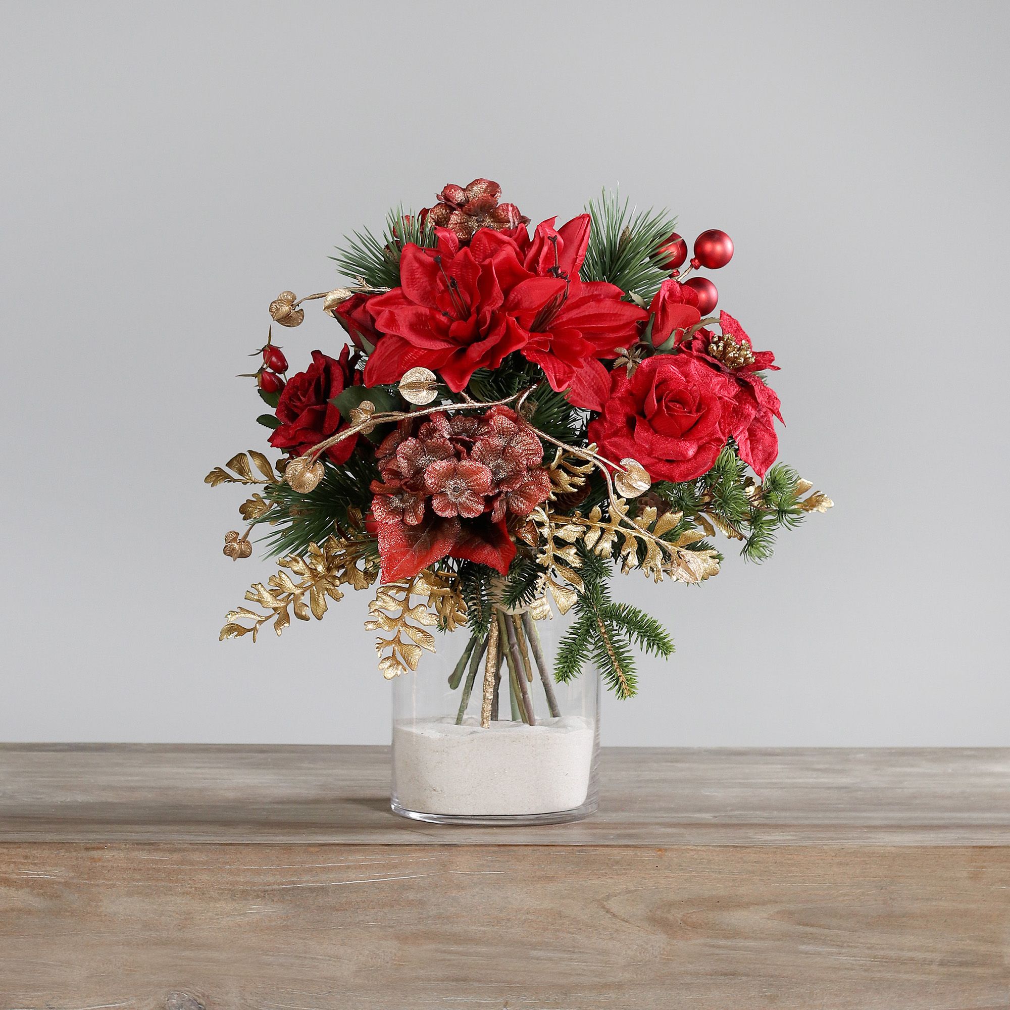 B-Ware PUR FLEUR Premium-Bouquet weihnachtlich kompakt gebunden