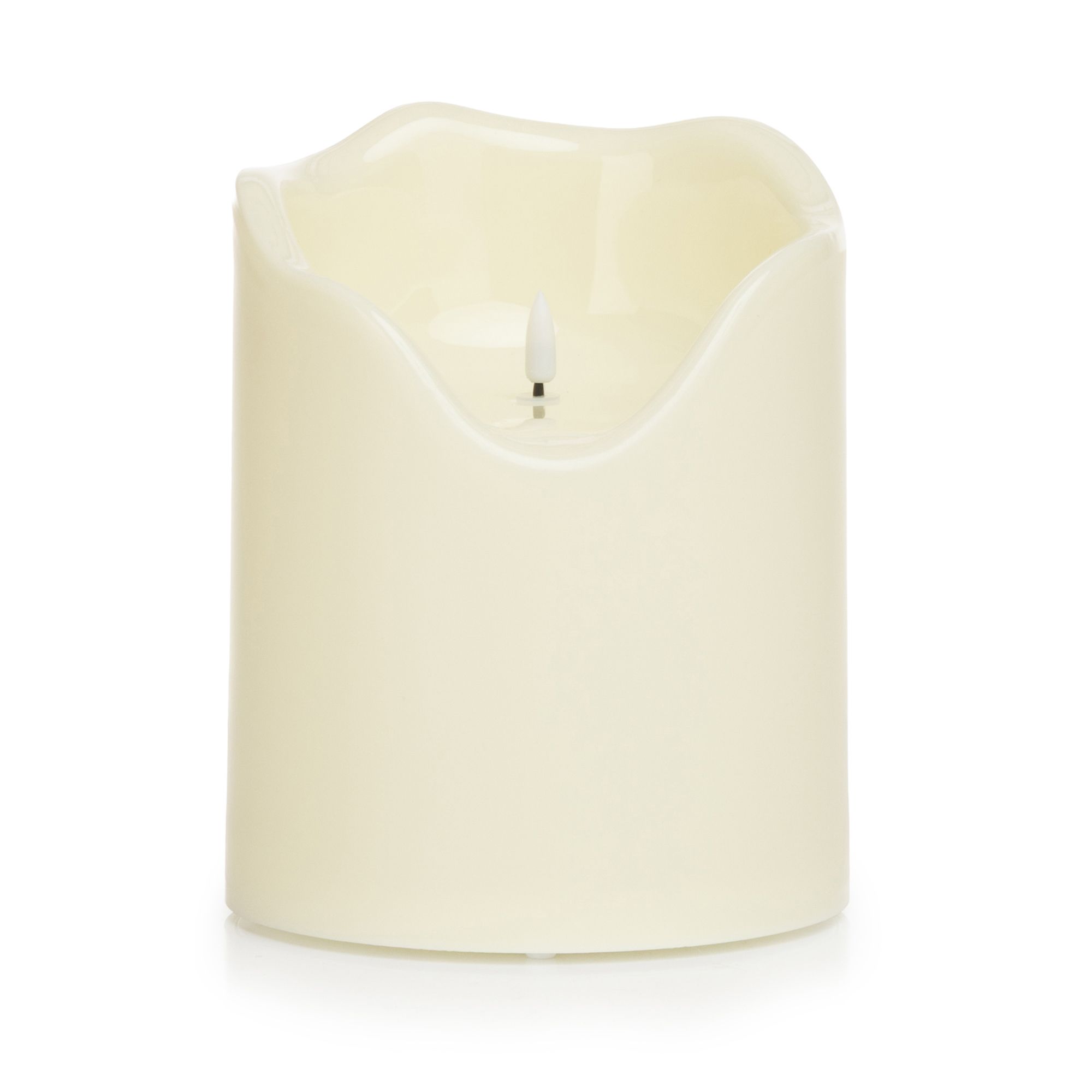 B-Ware ELAMBIA outdoor LED-Bodenkerze Wachs-Spiegel Flamme Luma