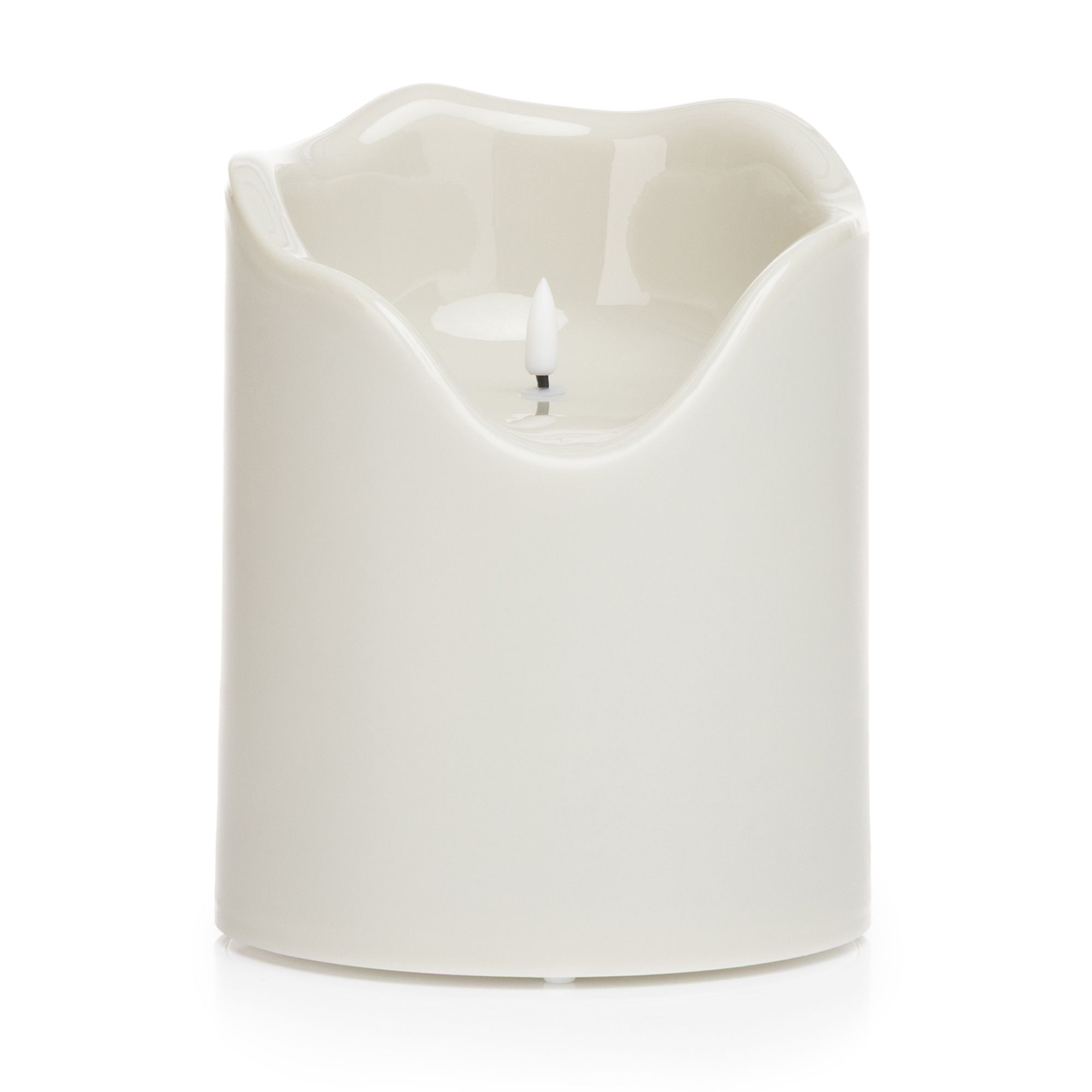 B-Ware ELAMBIA outdoor LED-Bodenkerze Wachs-Spiegel Flamme Luma