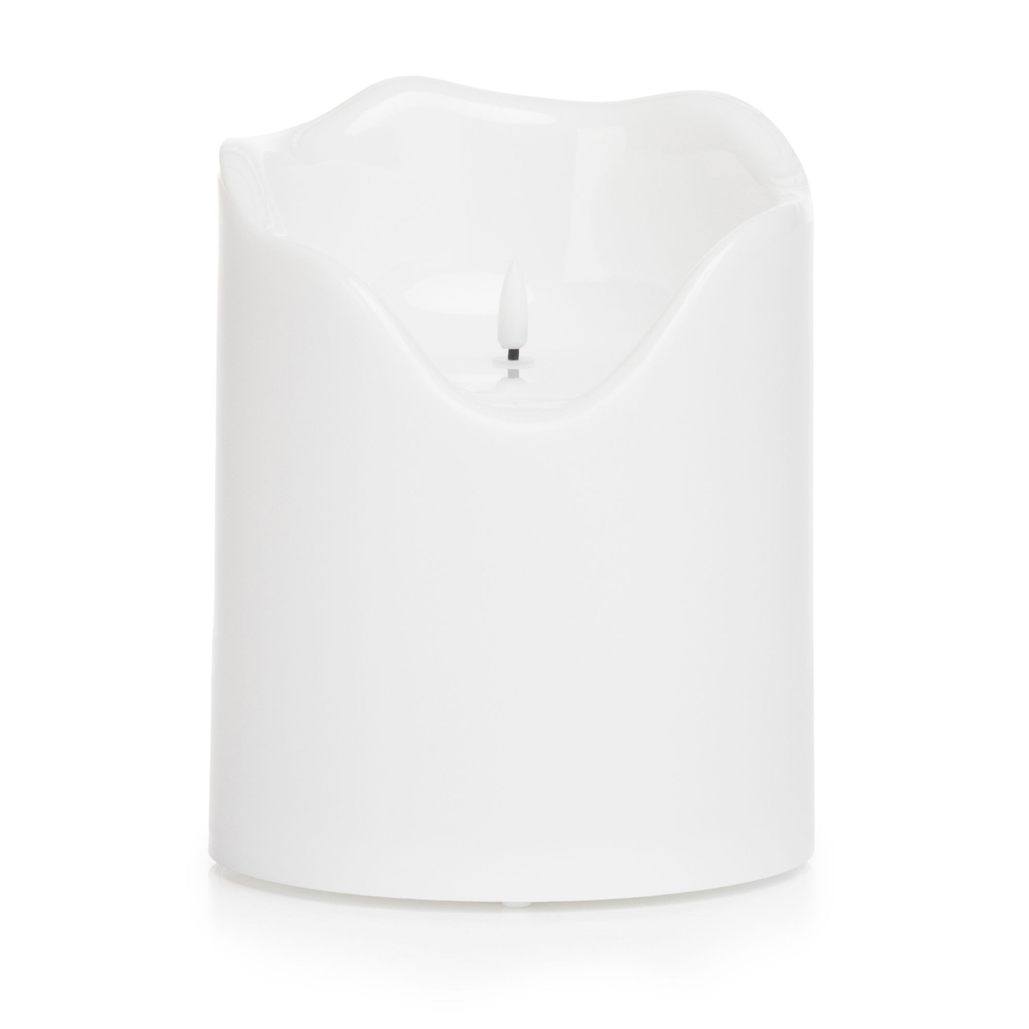 B-Ware ELAMBIA outdoor LED-Bodenkerze Wachs-Spiegel Flamme Luma