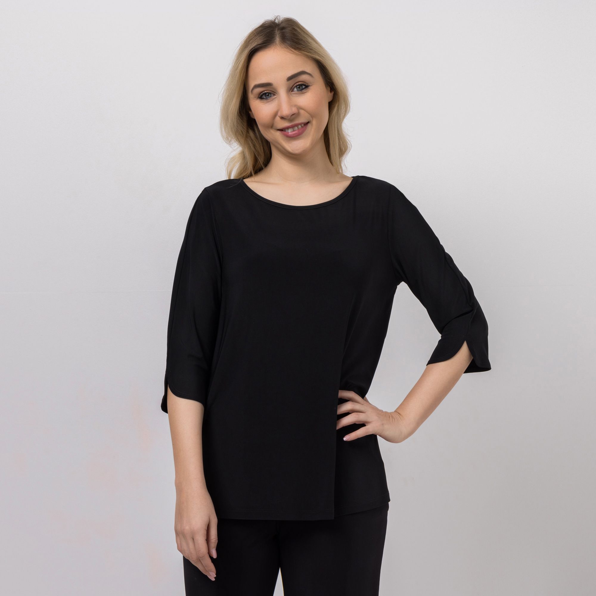 B-Ware KIM & CO. Shirt, 3/4-Arm Brazil Knit Jersey Ärmelsaum abgerundet