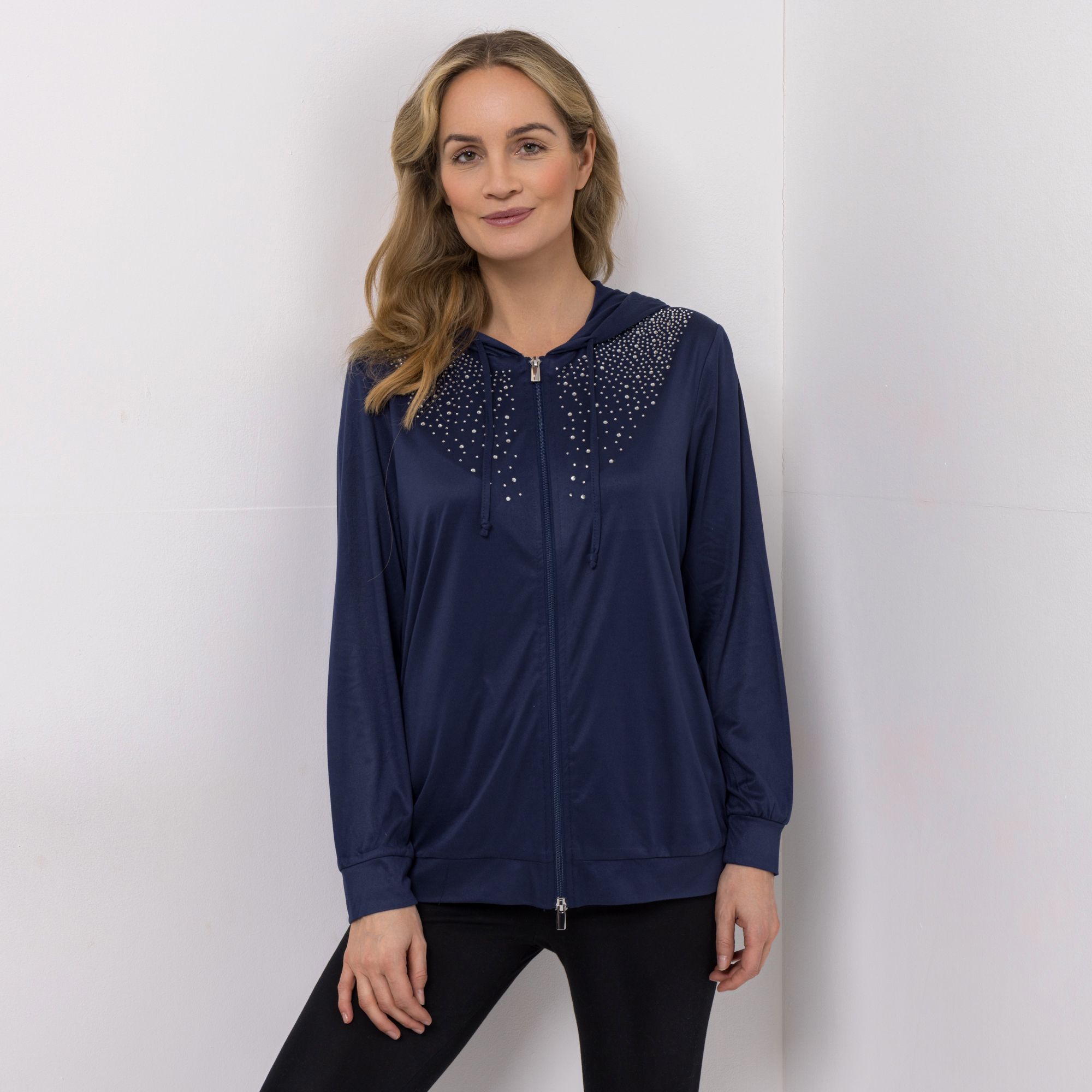 B-Ware JERYMOOD HOMEWEAR Jacke, 1/1 Arm 2-Wege-Reißverschluss Strassdetails