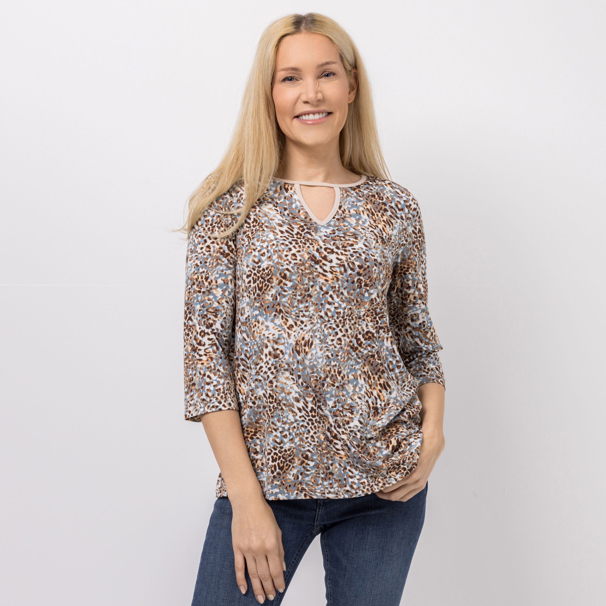 B-Ware KIM & CO. Shirt, 3/4-Arm Brazil Knit Jersey Zierausschnitt