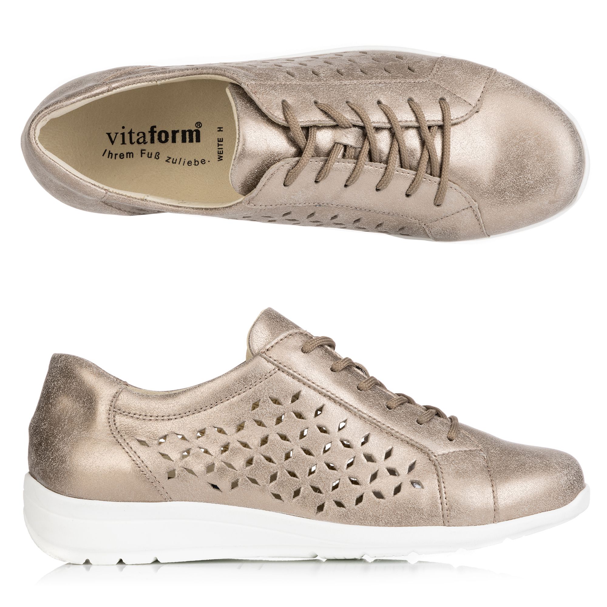 B-Ware VITAFORM Damen- Sneaker Leder metallic