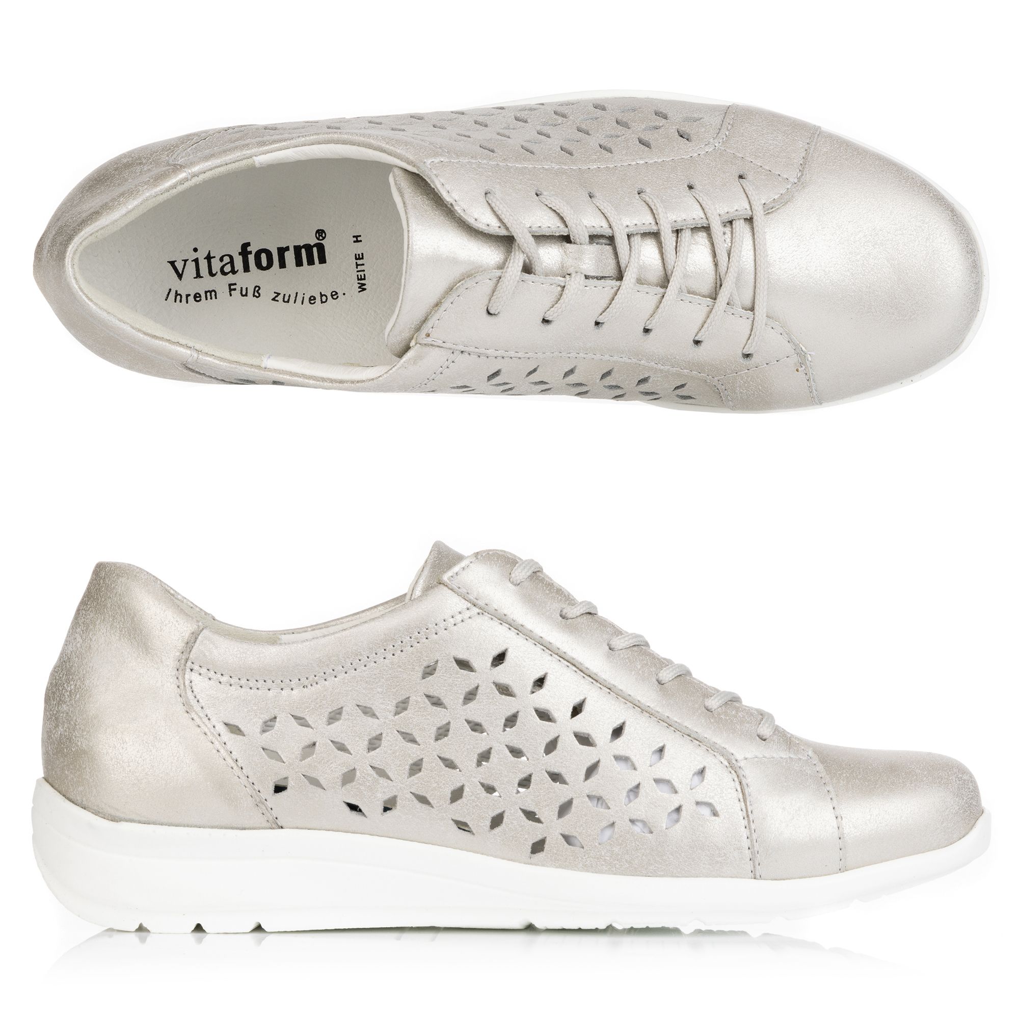 B-Ware VITAFORM Damen- Sneaker Leder metallic