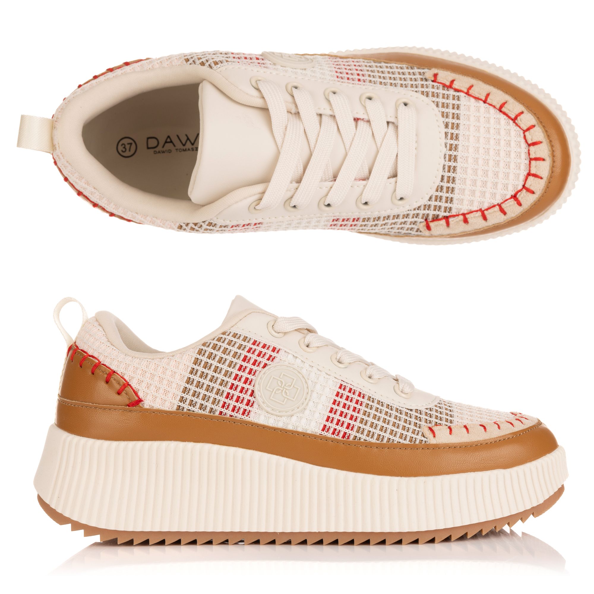 B-Ware DAWID by Dawid Tomaszewski Damen-Sneaker Häkelnaht-Detail