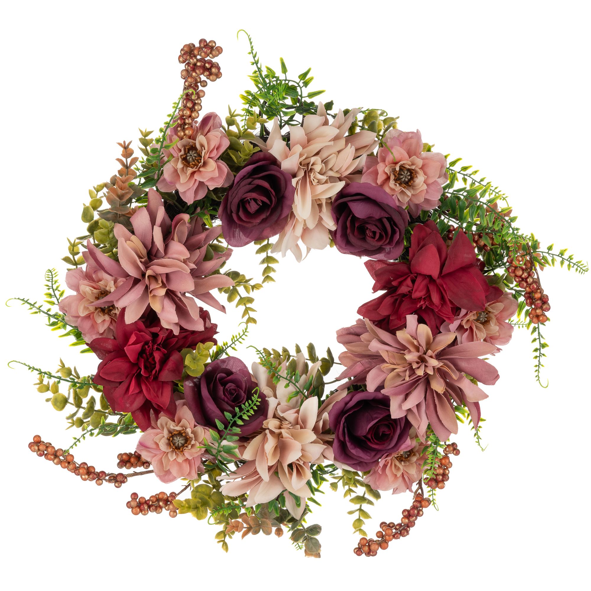 B-Ware ABELLA Flora künstlicher Dekokranz Chrysantheme & Dahlie