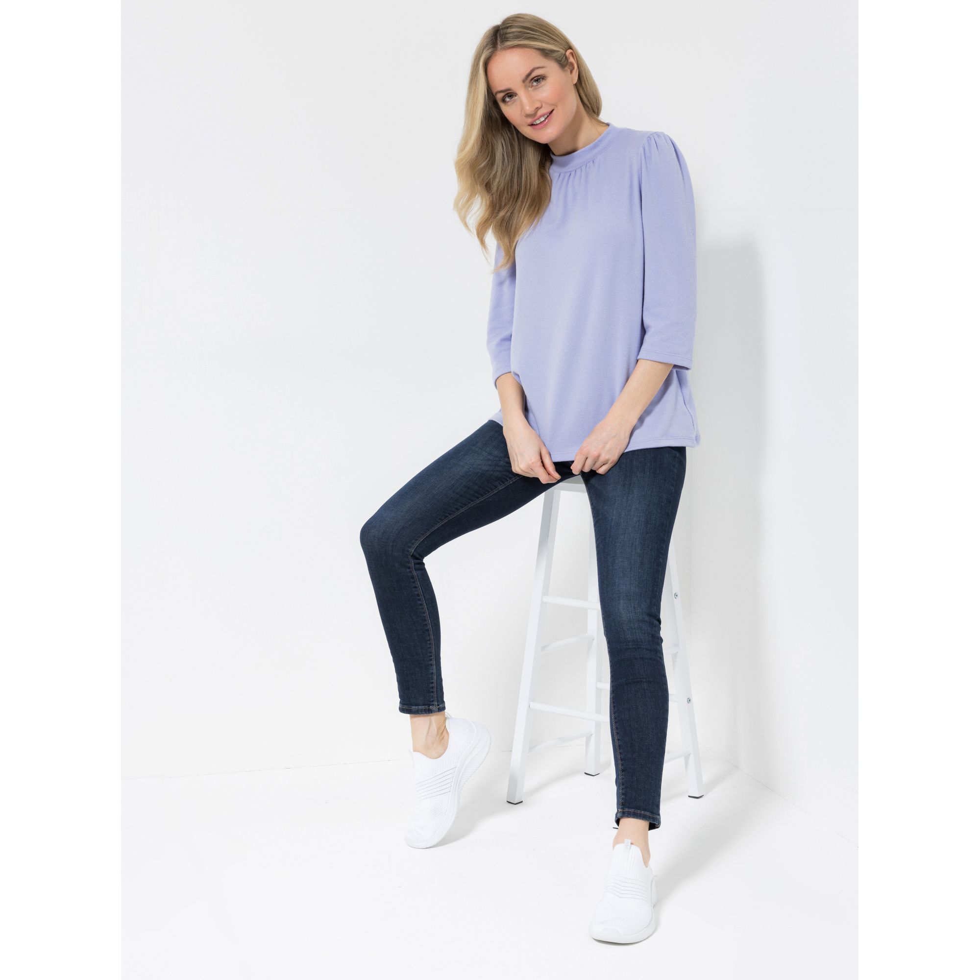 B-Ware KIM & CO. Shirt, 3/4-Arm Soft Touch Jersey Stehkragen