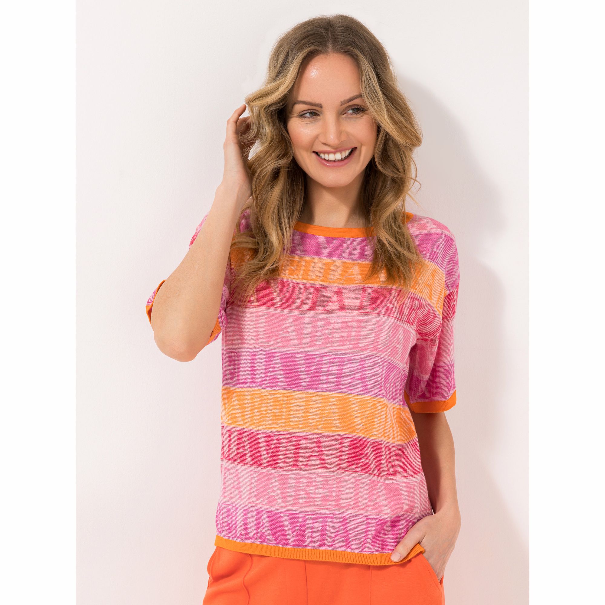 B-Ware LYLA Shirt, langer 1/2-Arm Rundhalsausschnitt Feinstrick