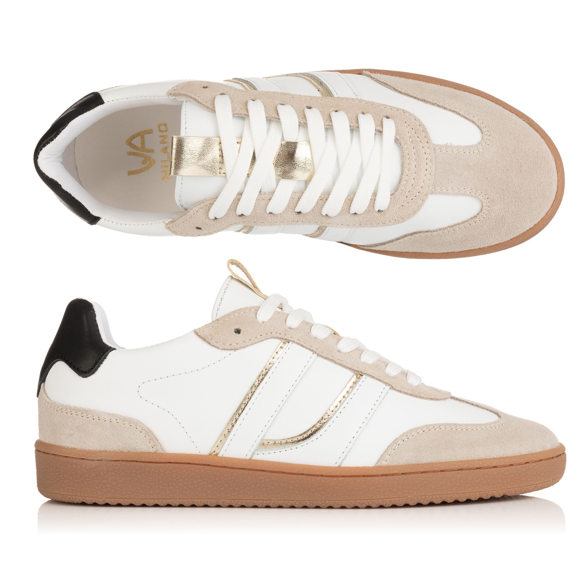 B-Ware VIA MILANO Damen-Sneaker echt Leder gepolsterte