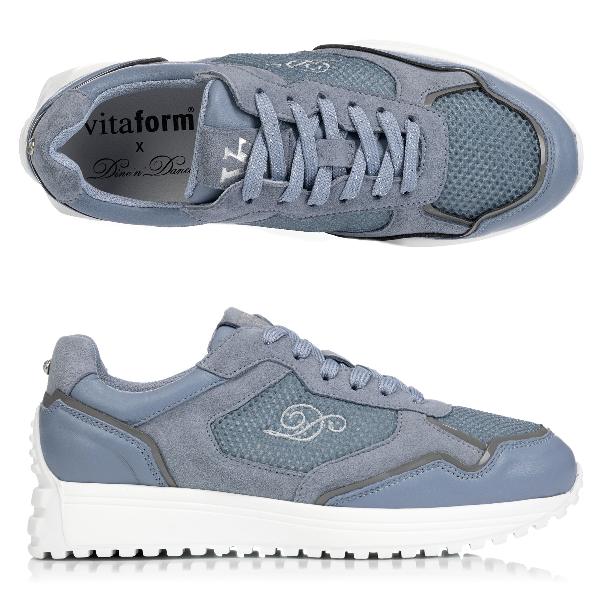 B-Ware DINE 'N' DANCE Damen- Sneaker Leder/ Textil Schnürung