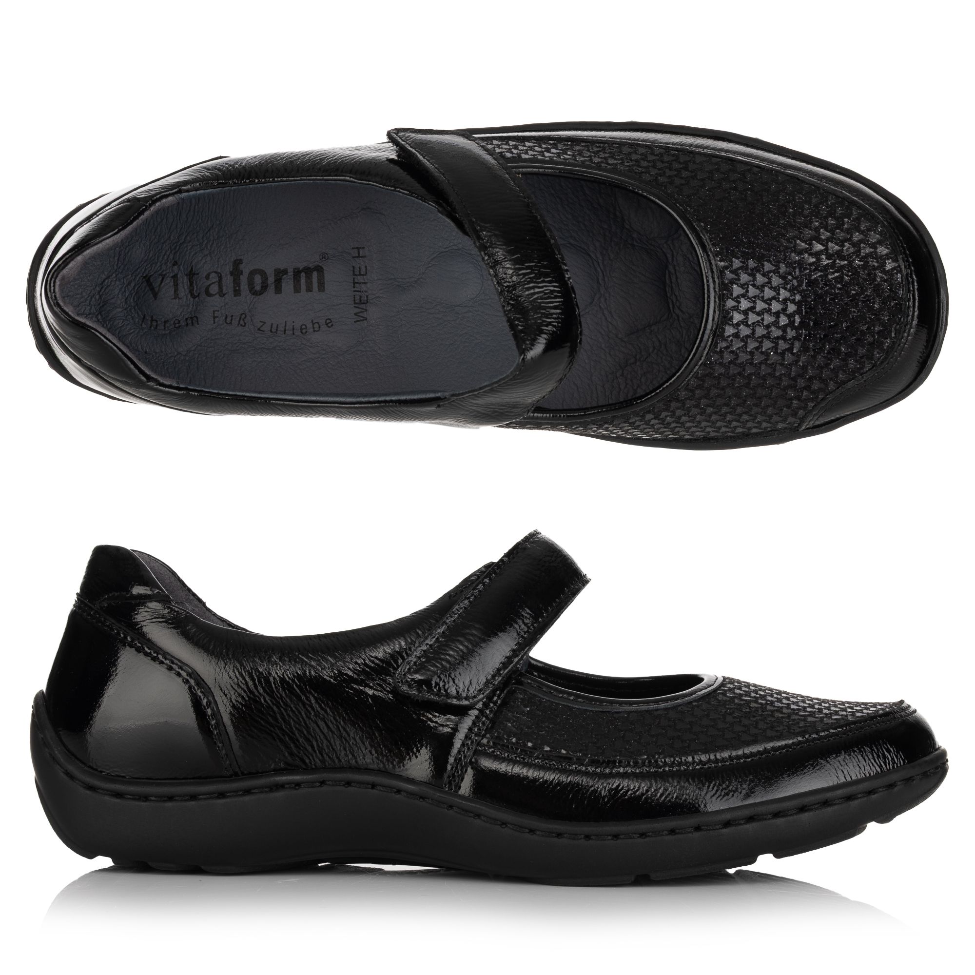 B-Ware VITAFORM Mary- Jane Leder/ Stretch Klettverschluss