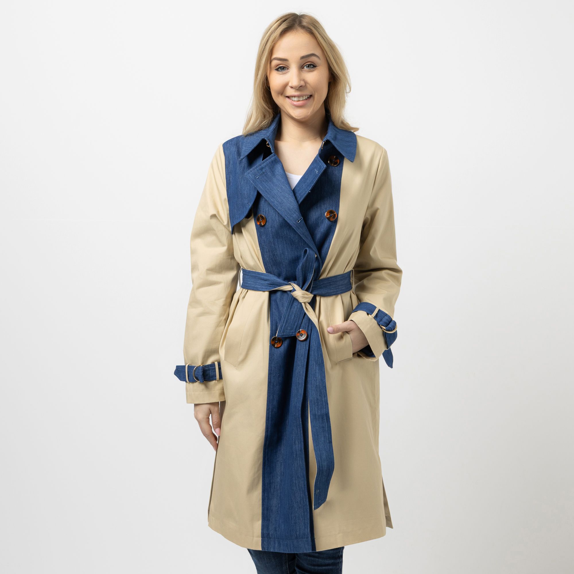 B-Ware STRANDFEIN Trenchcoat zweireihige Knopfleiste