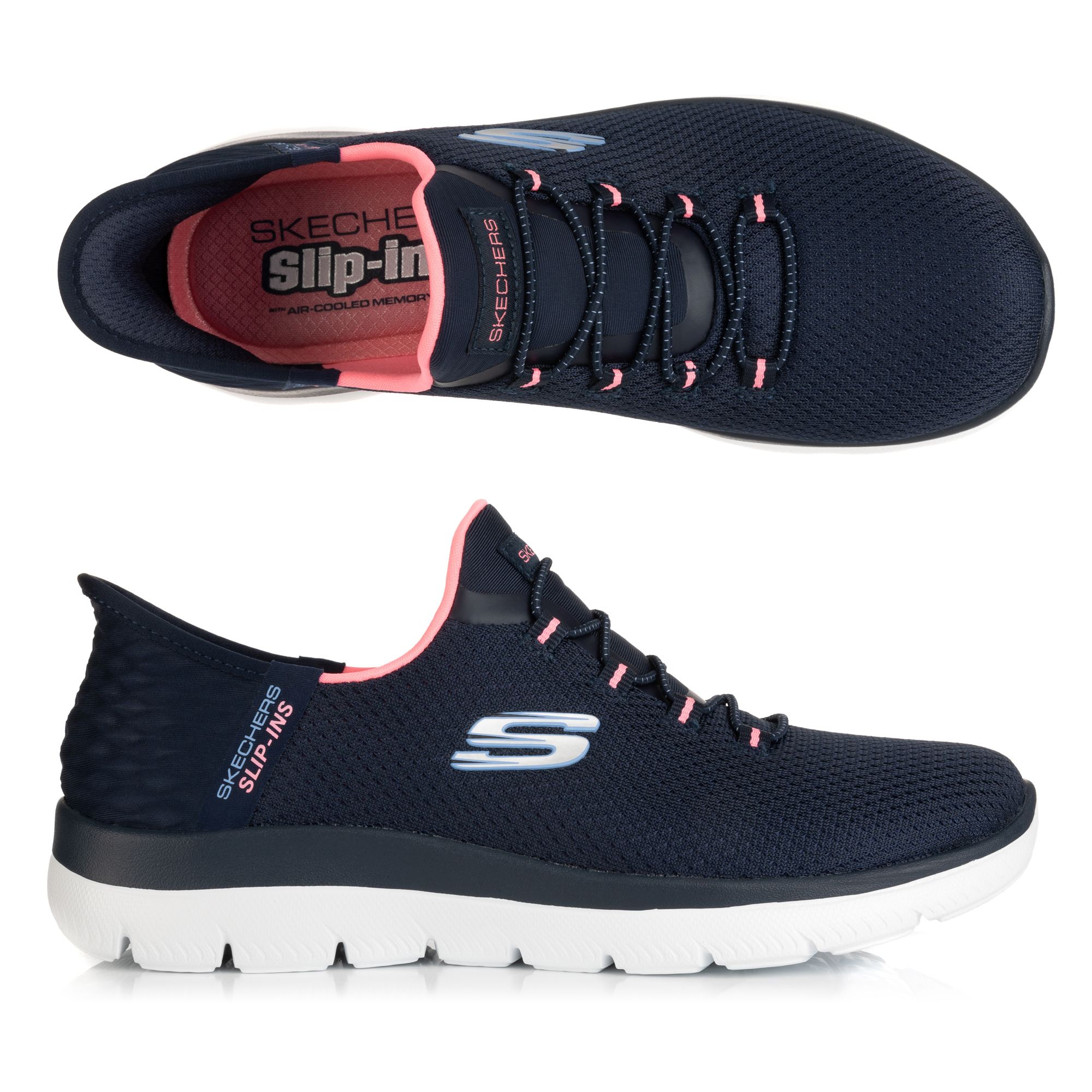 B-Ware SKECHERS Damen-Sneaker Summits Diamond Mesh Bungee Schnürung