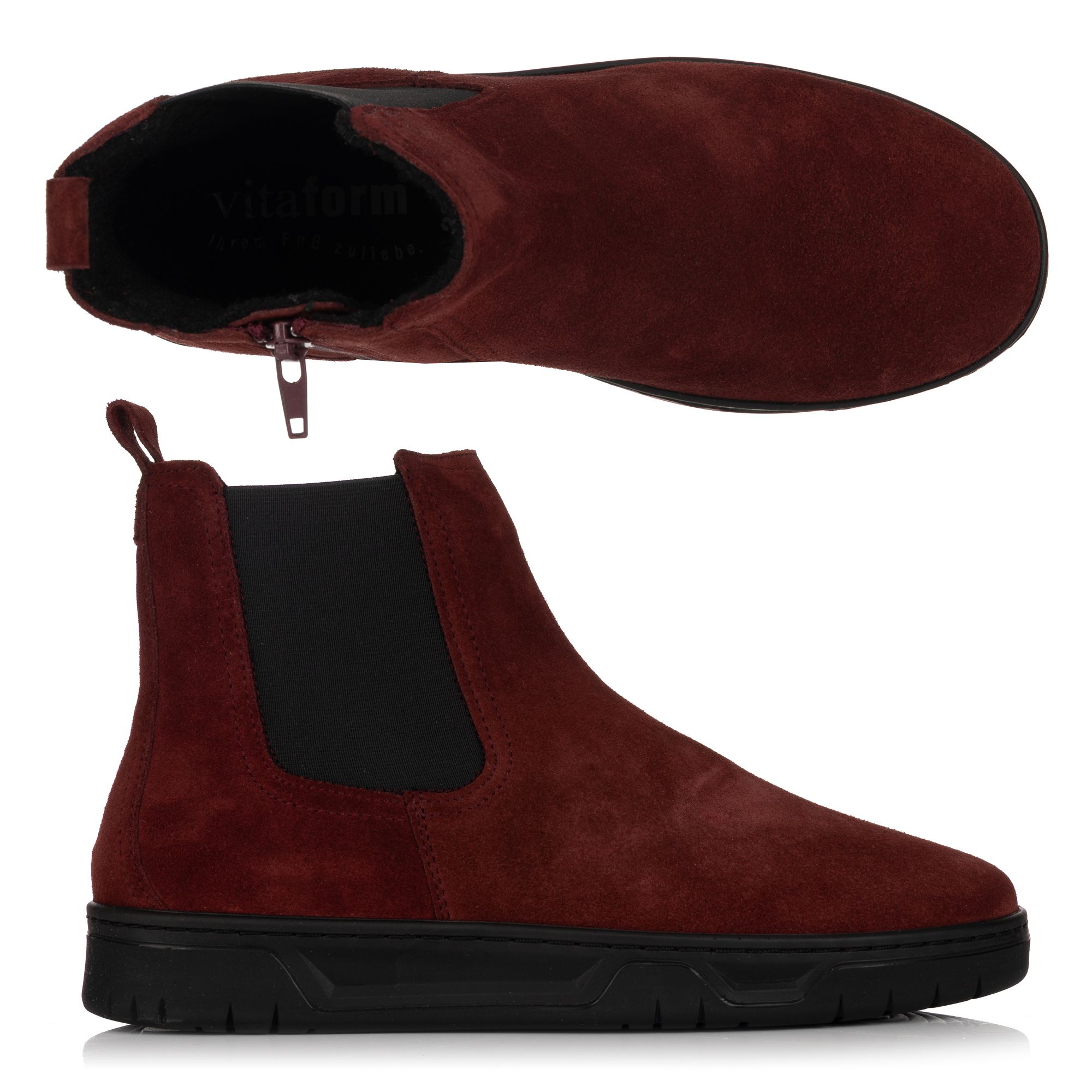 B-Ware VITAFORM Damen- Stiefelette Verloursleder Chelsea