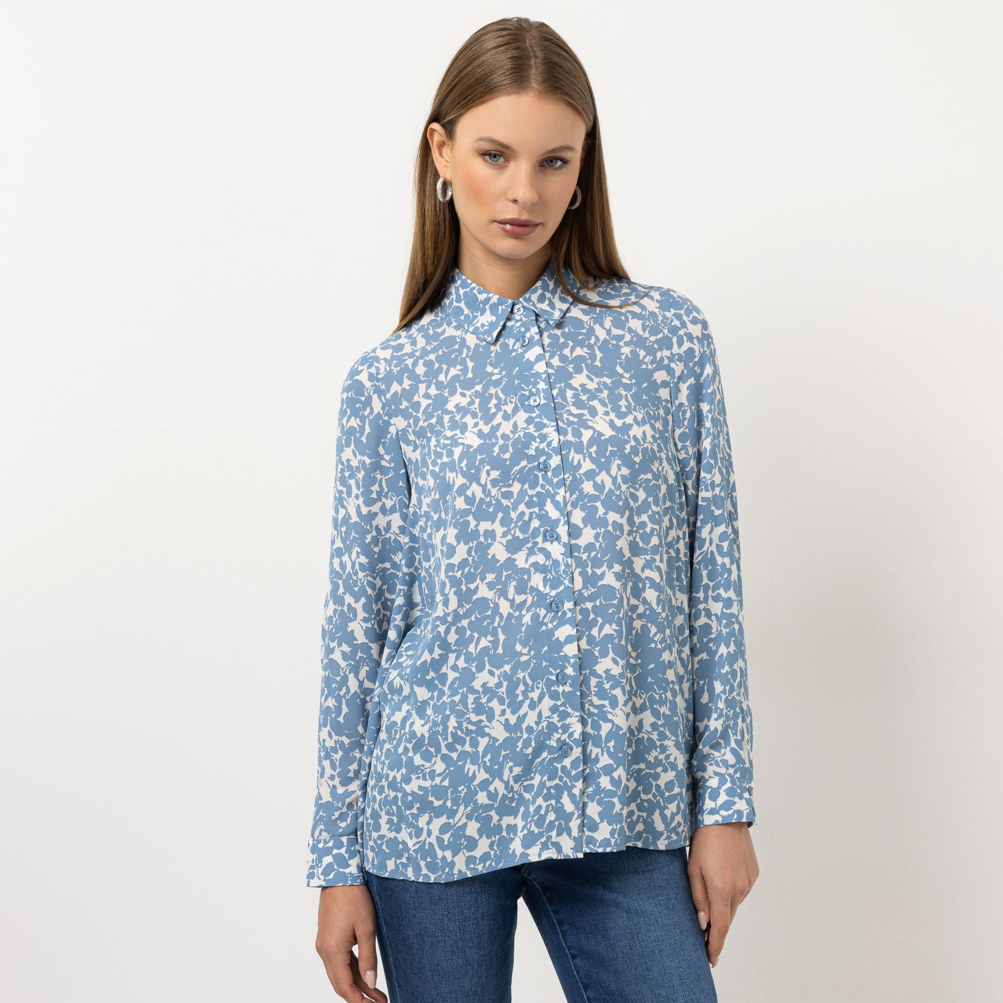 B-Ware STEFFEN SCHRAUT Bluse Capri Hemdkragen Ärmelriegel