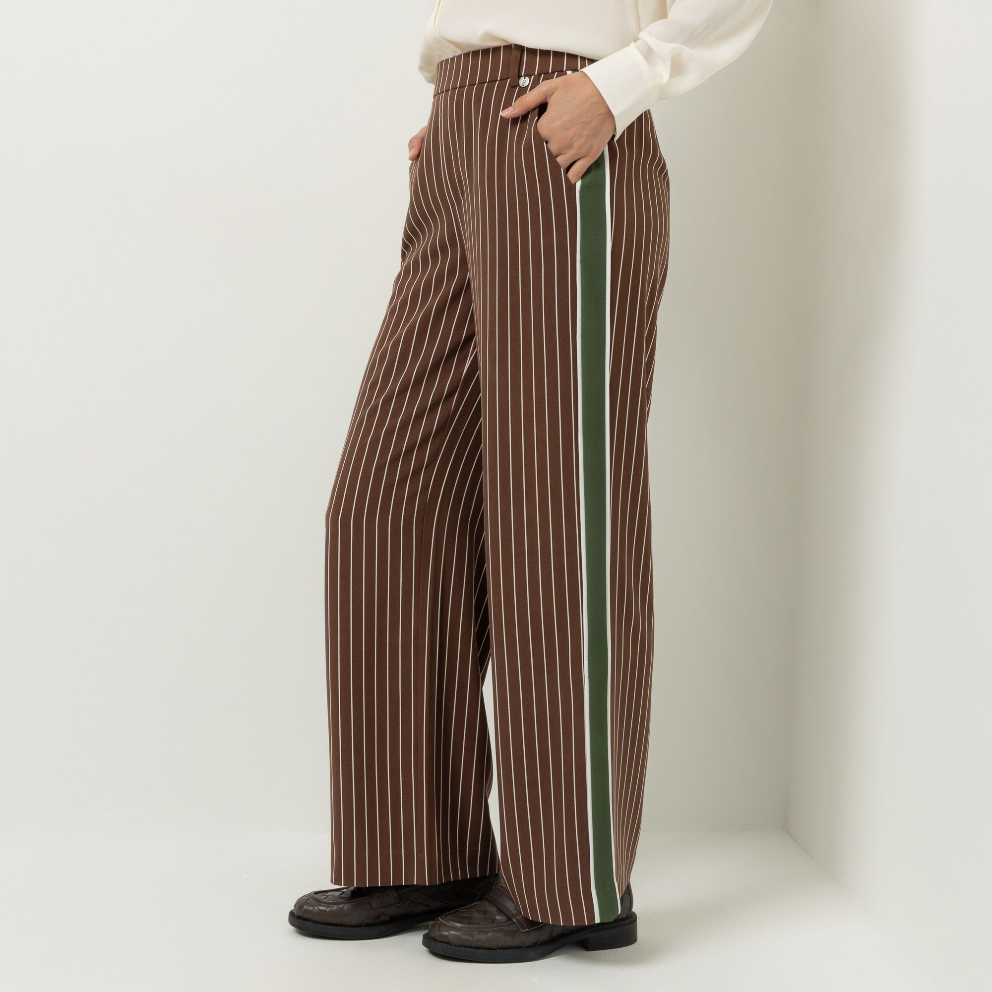 B-Ware STRANDFEIN Hose, lange Form elastischer Bund Kontrastdetails