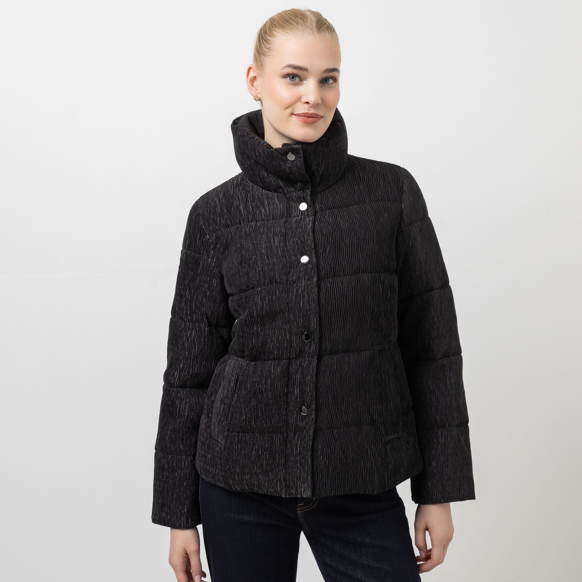 B-Ware STEFFEN SCHRAUT Steppjacke feine Plissee-Optik hoher Stehkragen