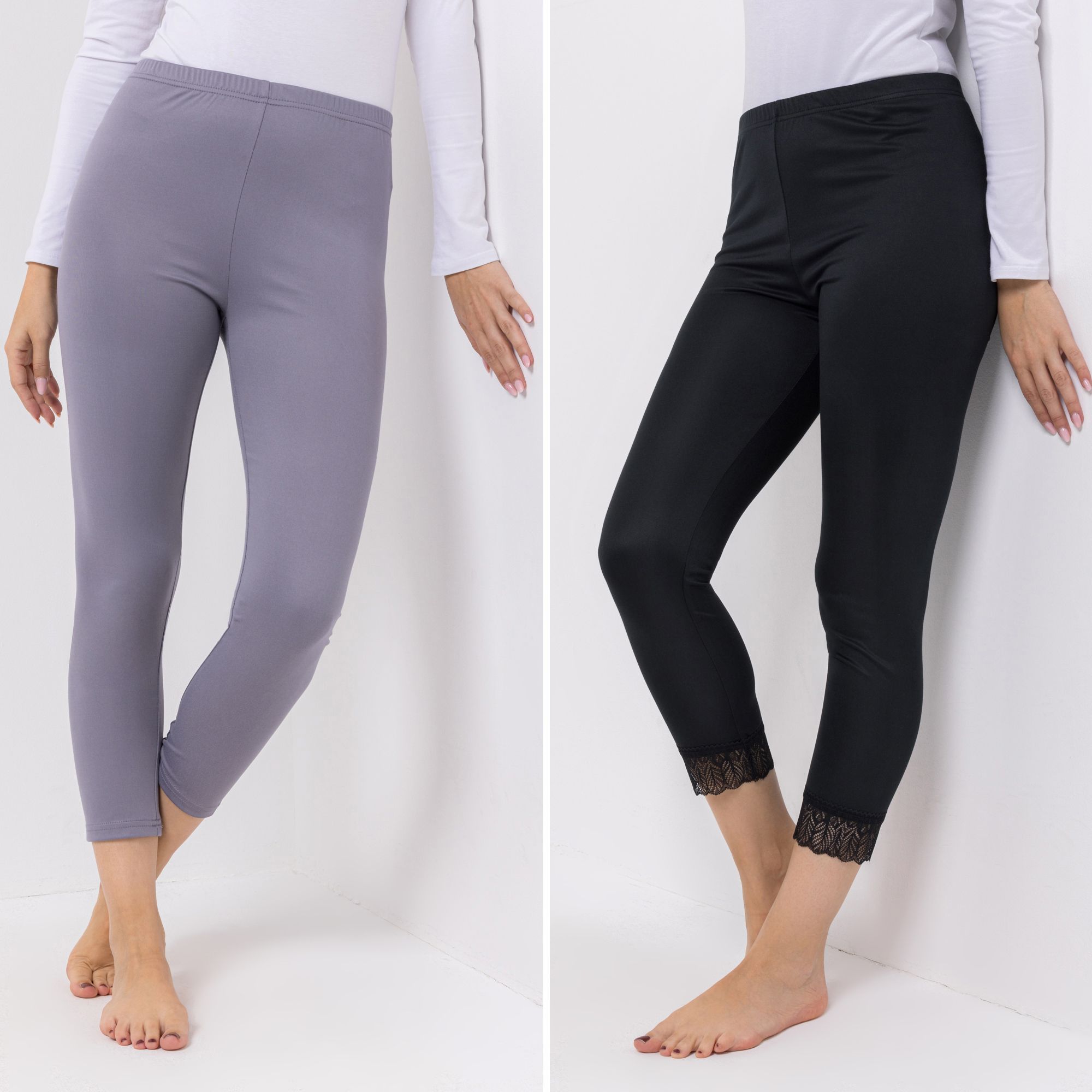B-Ware JERYMOOD HOMEWEAR 2 Leggings, 7/8-Länge Mikrofaser Rundumdehnbund