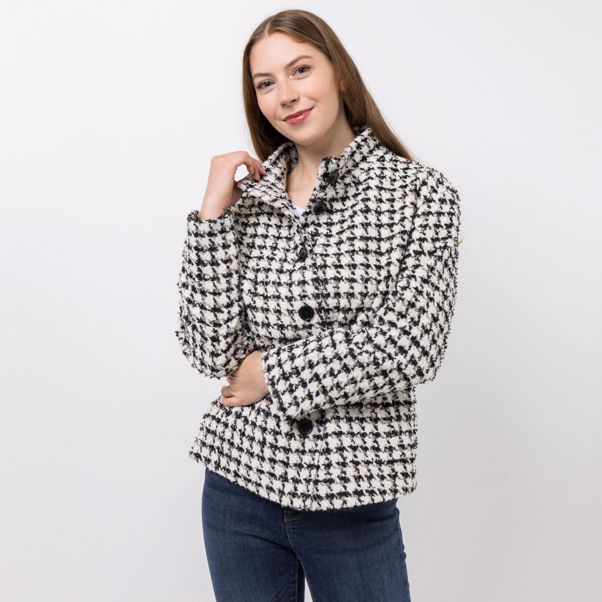 B-Ware EVA LUTZ Jacke mit Stehkragen gemustert