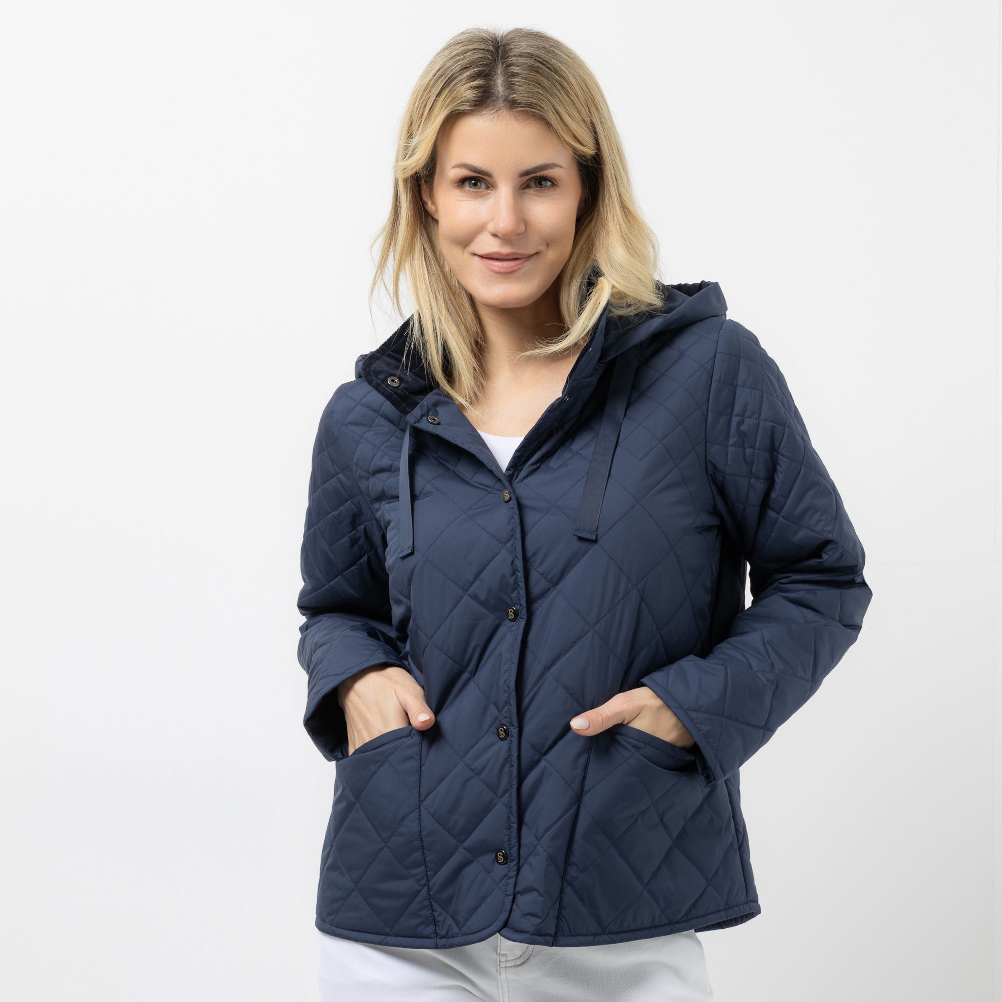 B-Ware STRANDFEIN Steppjacke Druckknöpfe abnehmbare Kapuze