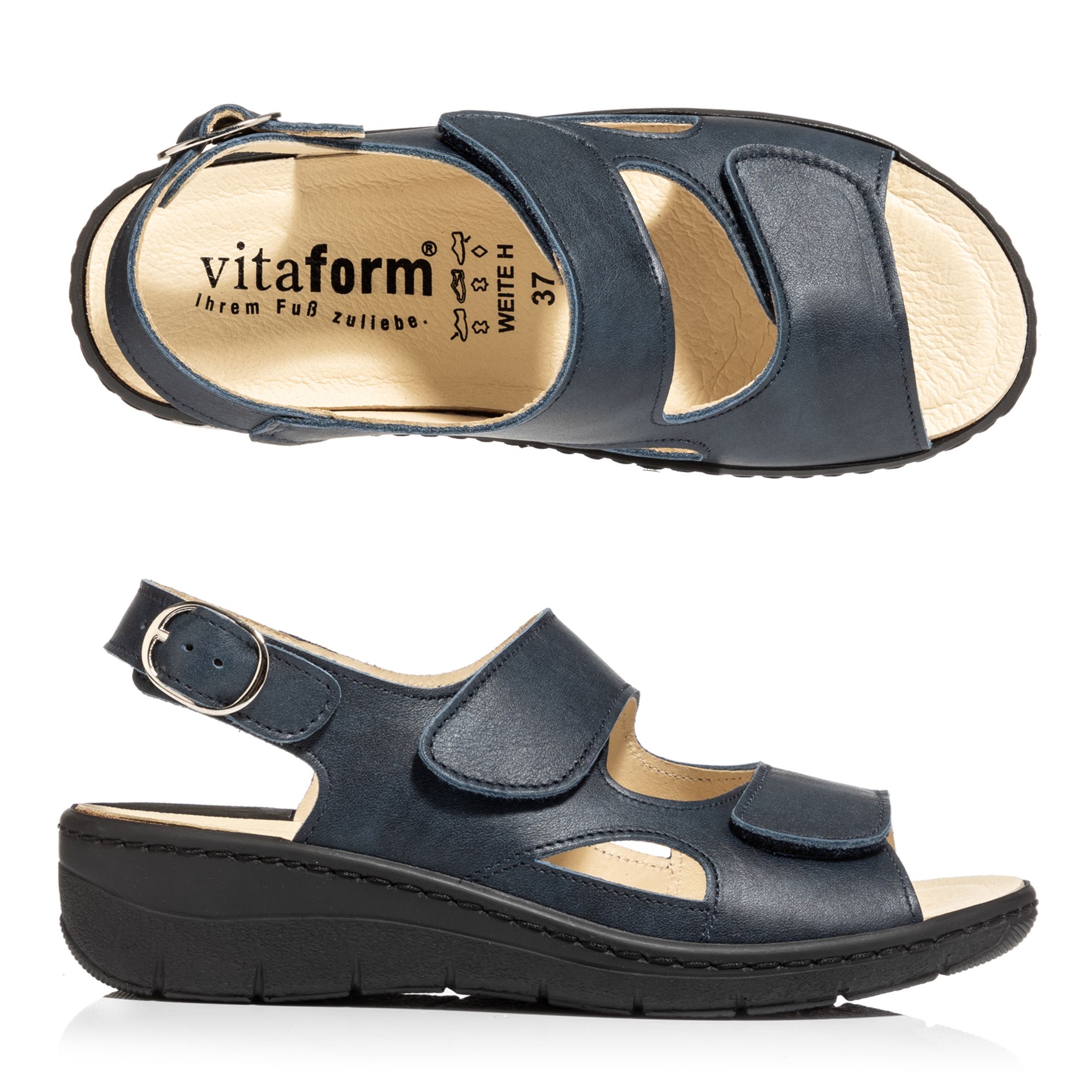 B-Ware VITAFORM Damen-Sandale Nappaleder Dornschließe