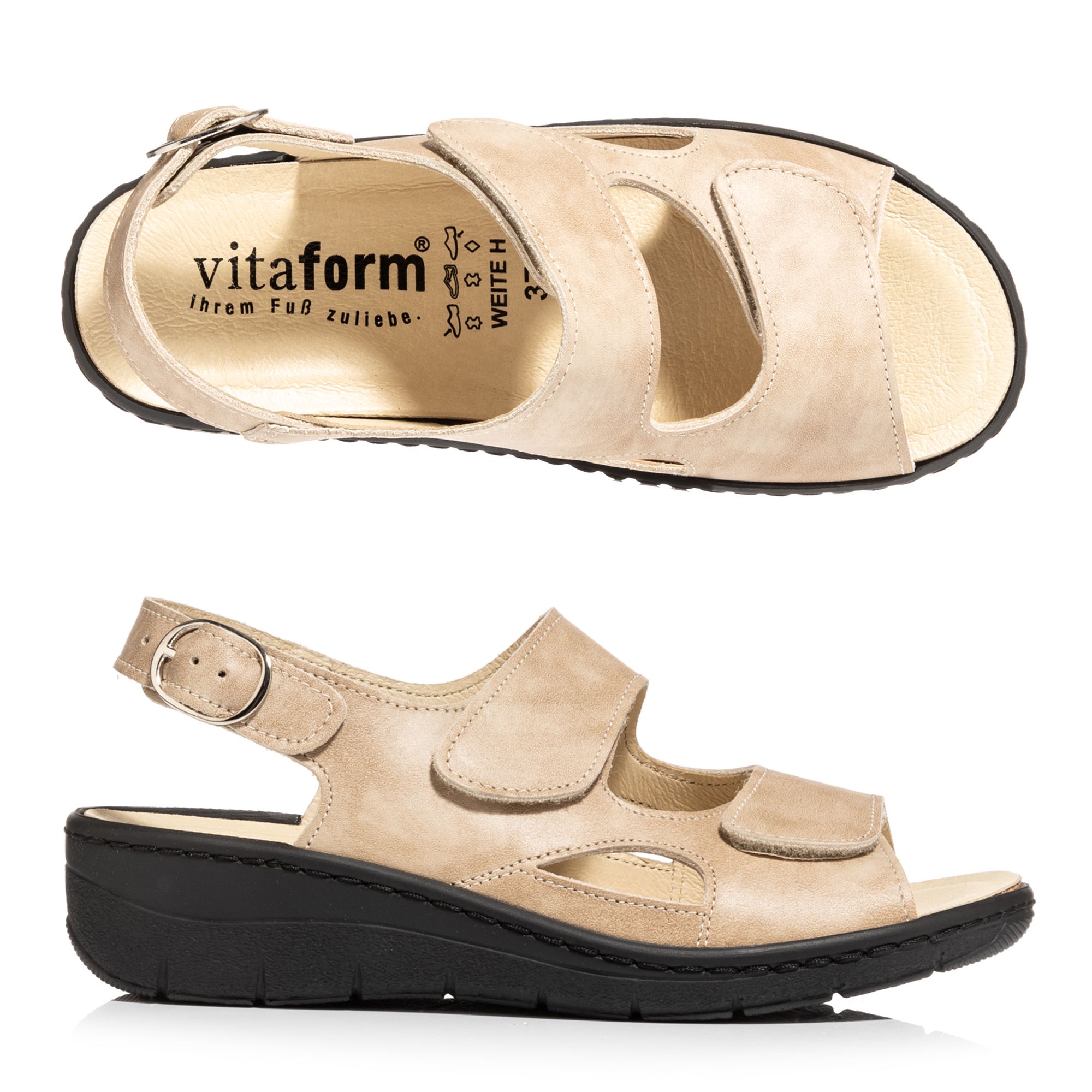 B-Ware VITAFORM Damen-Sandale Nappaleder Dornschließe