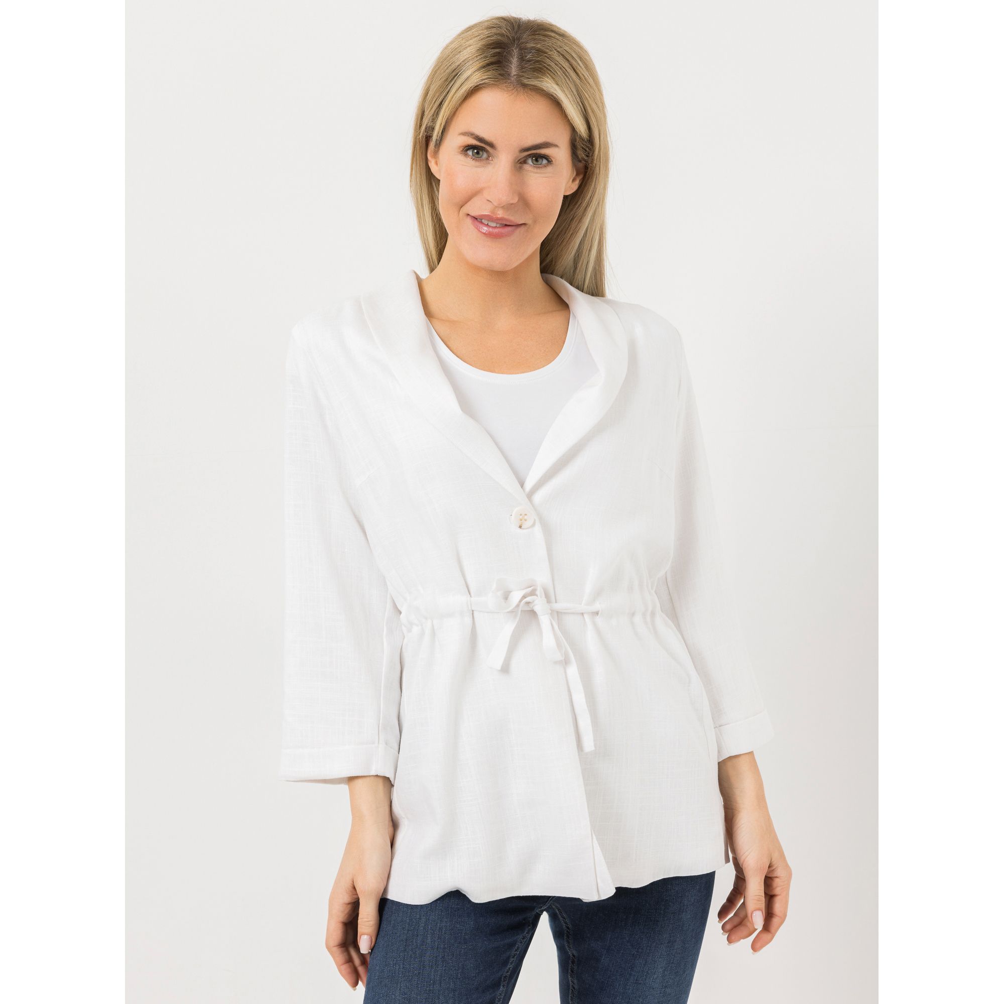 B-Ware DINE 'N' DANCE Blazer, 3/4-Arm Schalkragen Bindeband