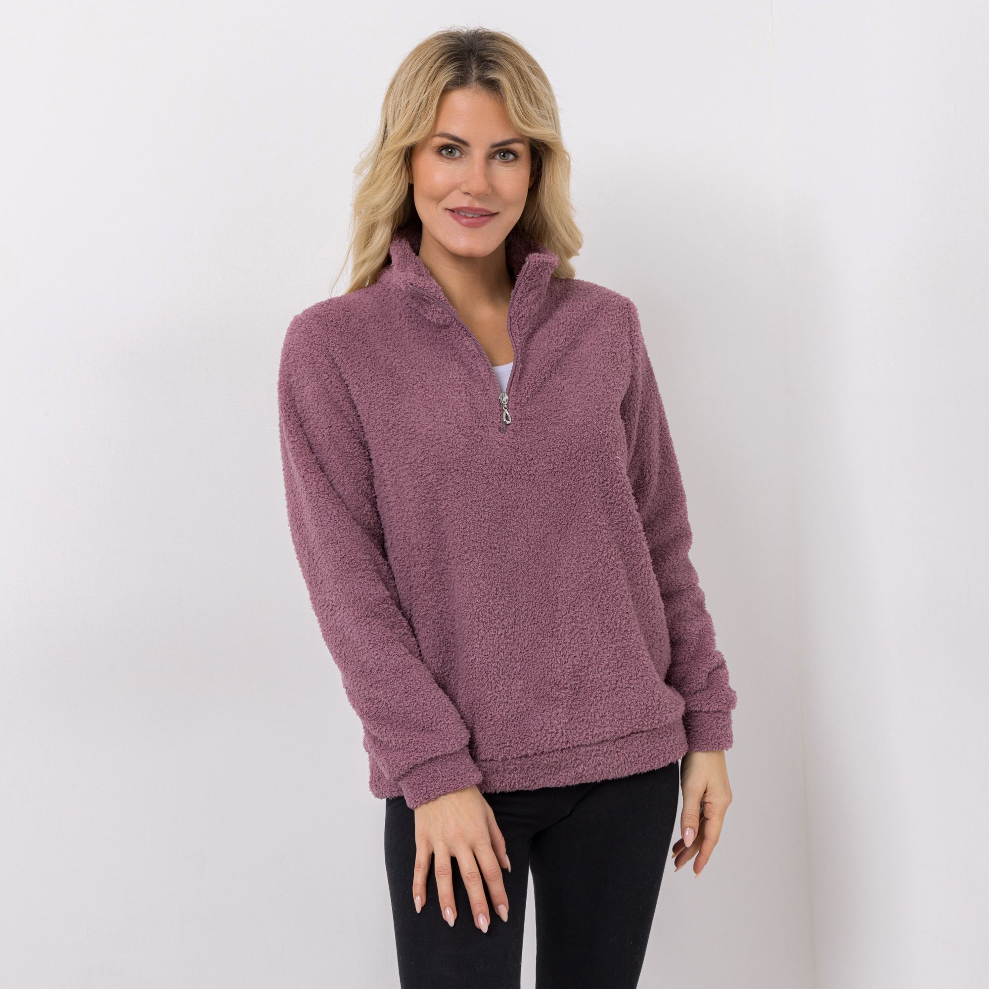 B-Ware COZEE HOME Loungewear Troyer uni MF Fluffy Bouclé