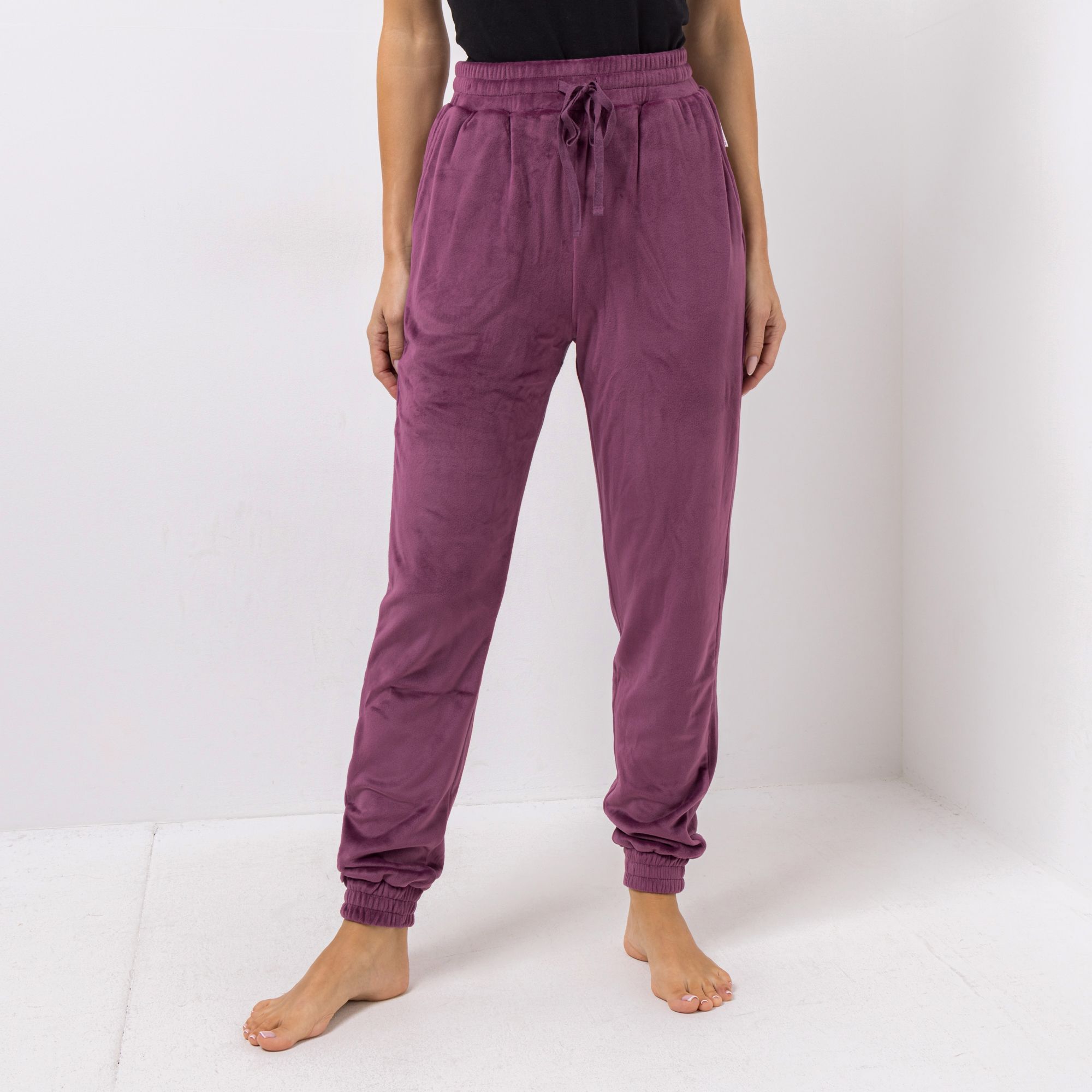 B-Ware MONT CHALET Damen-Hose uni Mikrofaser Samtfell