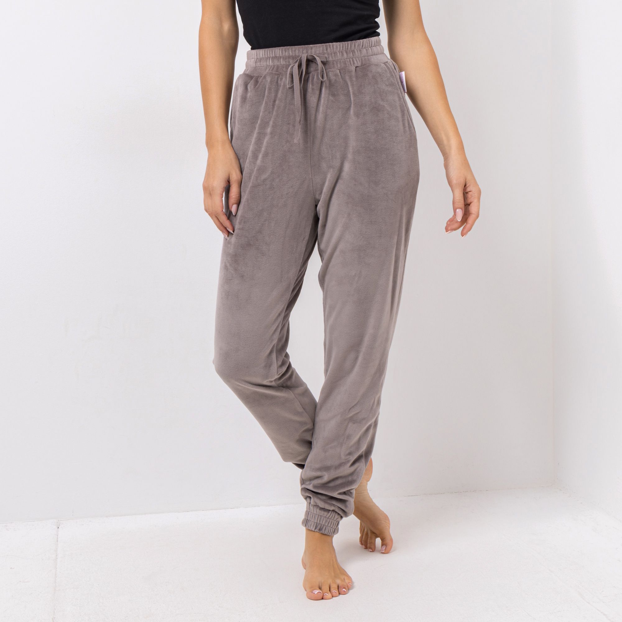 B-Ware MONT CHALET Damen-Hose uni Mikrofaser Samtfell