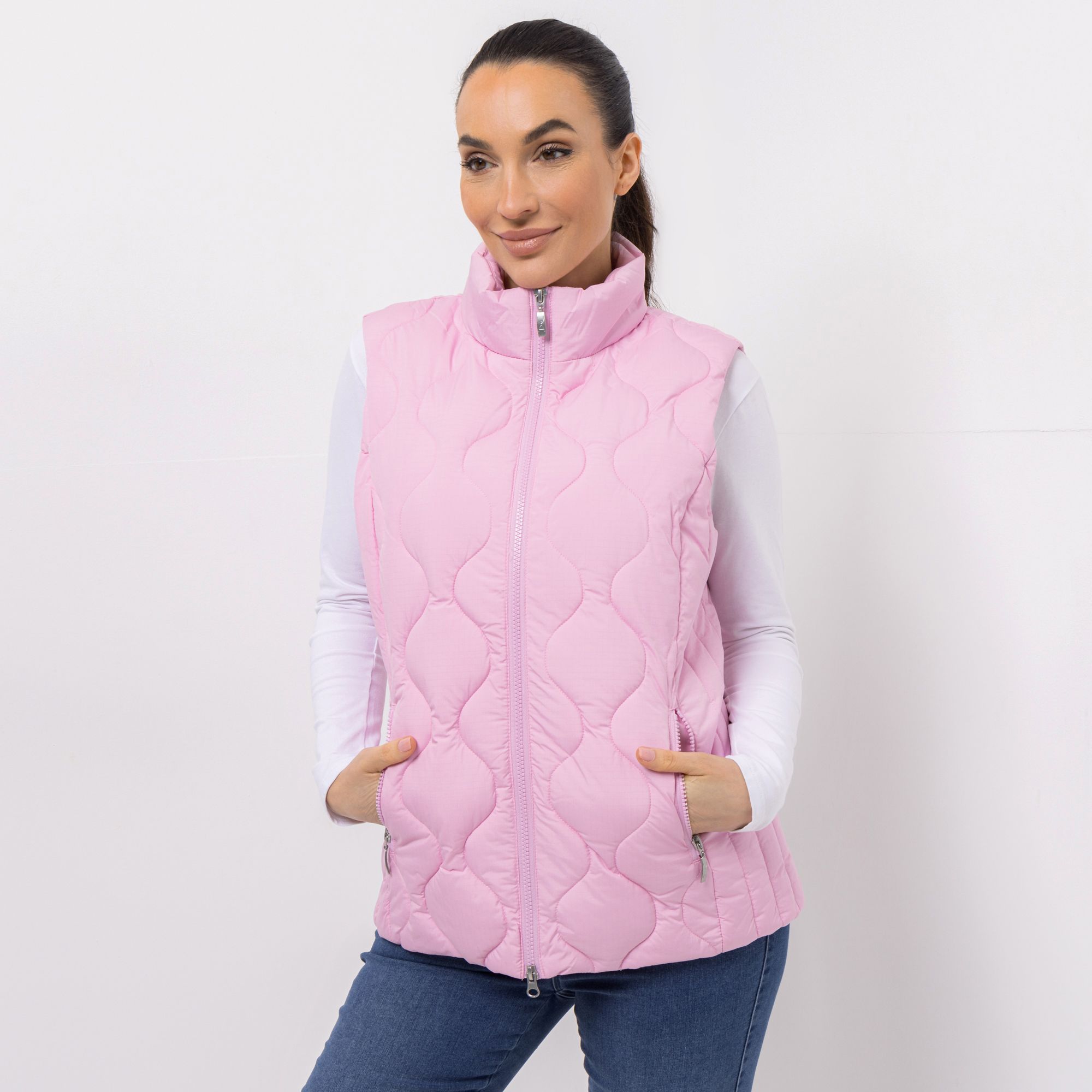 B-Ware VIA MILANO Weste 2-Wege-Reißverschluss Stehkragen