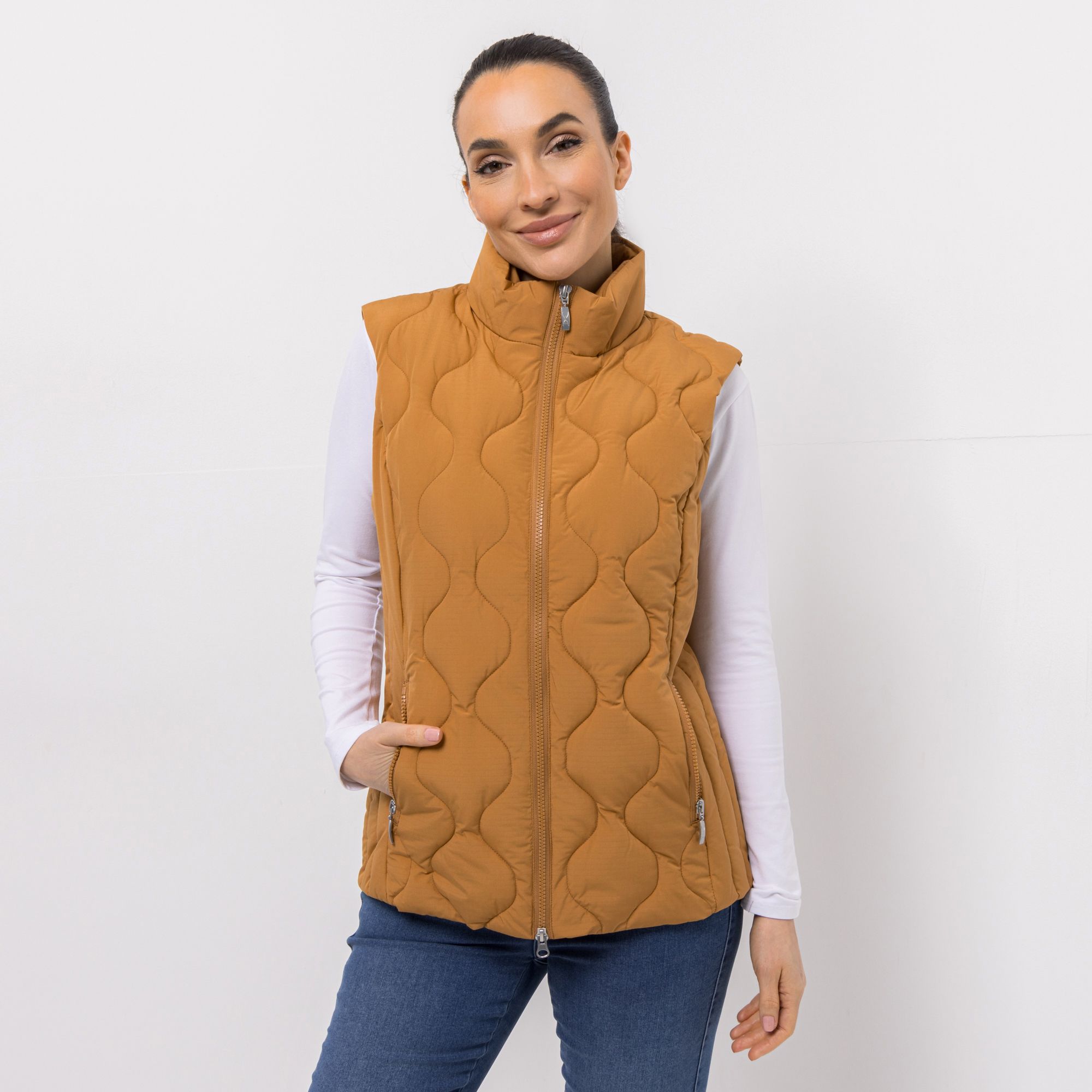 B-Ware VIA MILANO Weste 2-Wege-Reißverschluss Stehkragen