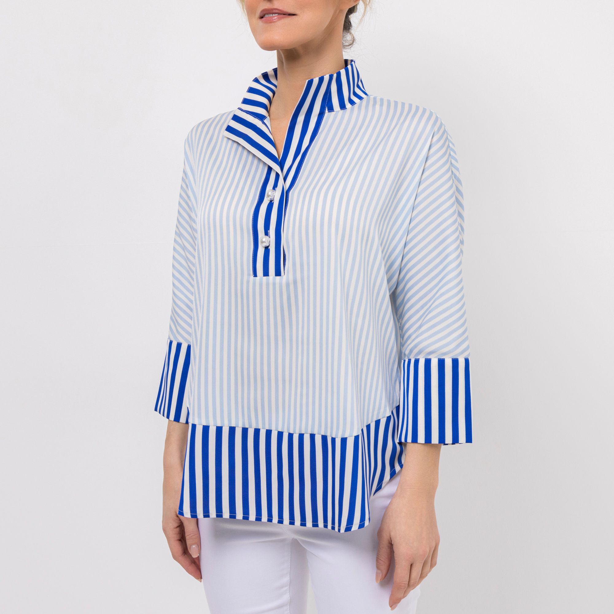 B-Ware STEFFEN SCHRAUT Bluse, 3/4-Arm Fledermausärmel Schmuckknöpfe