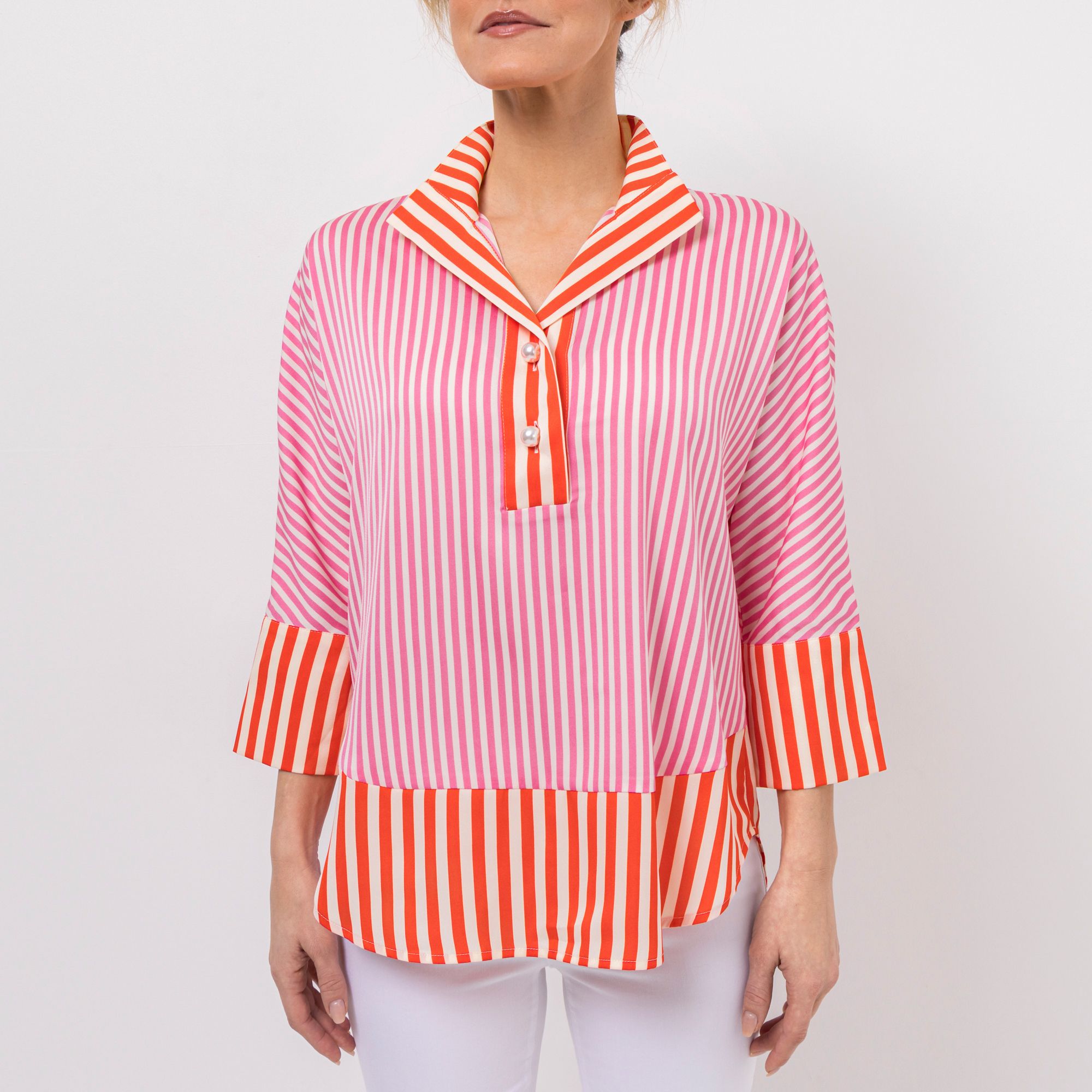 B-Ware STEFFEN SCHRAUT Bluse, 3/4-Arm Fledermausärmel Schmuckknöpfe