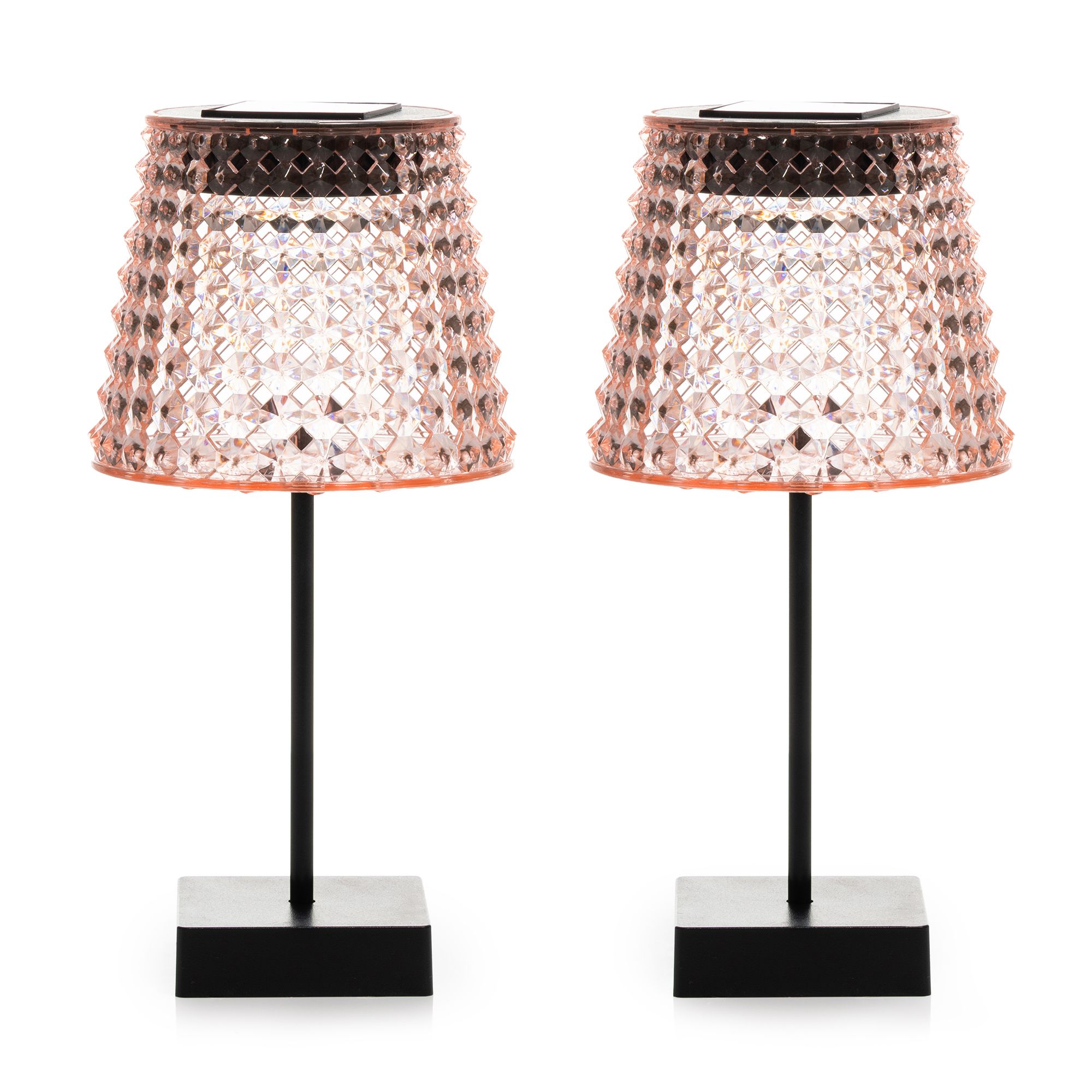 B-Ware LUMIDA Garden 2 Solar-Tischleuchten Kristallglas-Optik Warmweiß/Farbwechsel