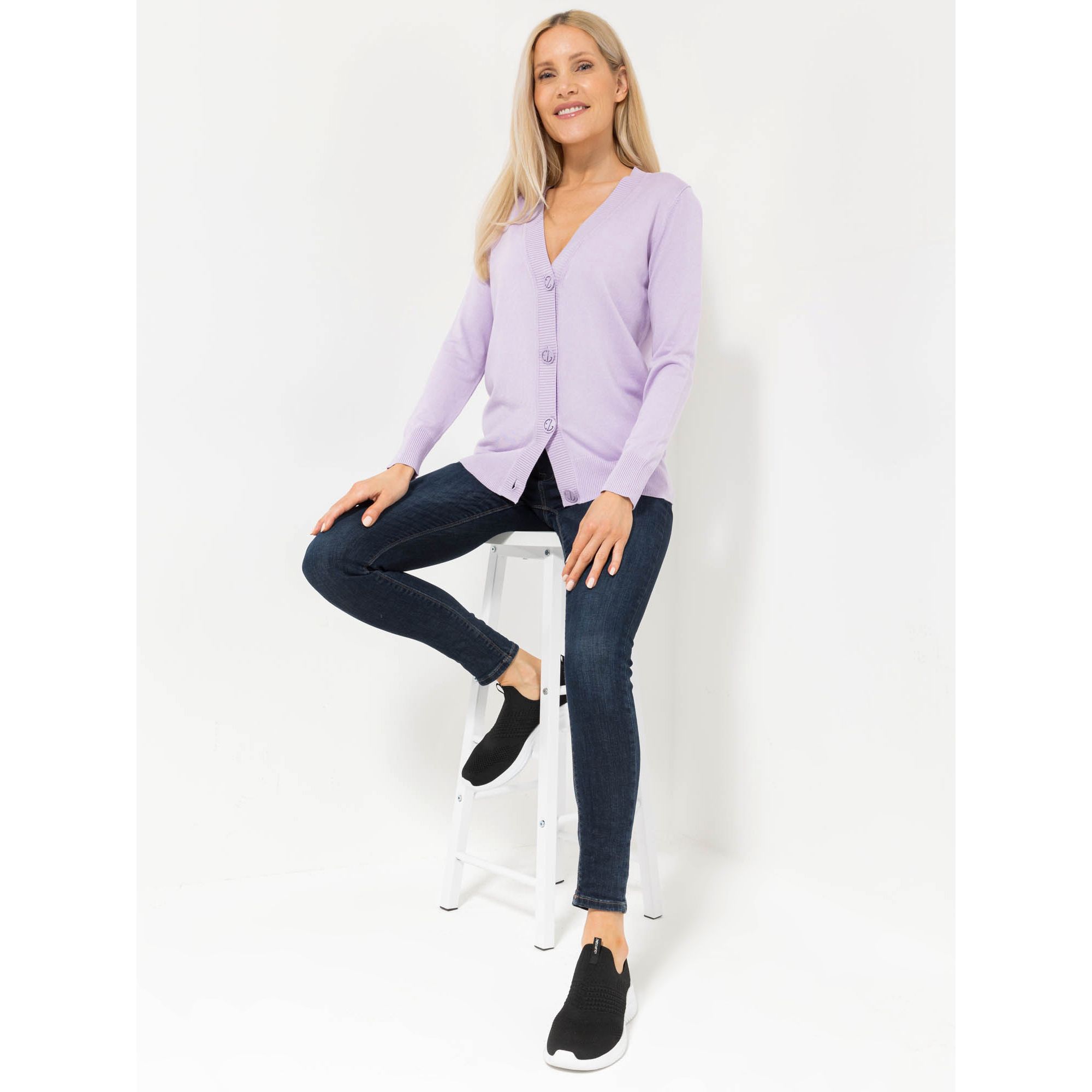 B-Ware EVA LUTZ Cardigan, 1/1-Arm V-Ausschnitt Knopfleiste