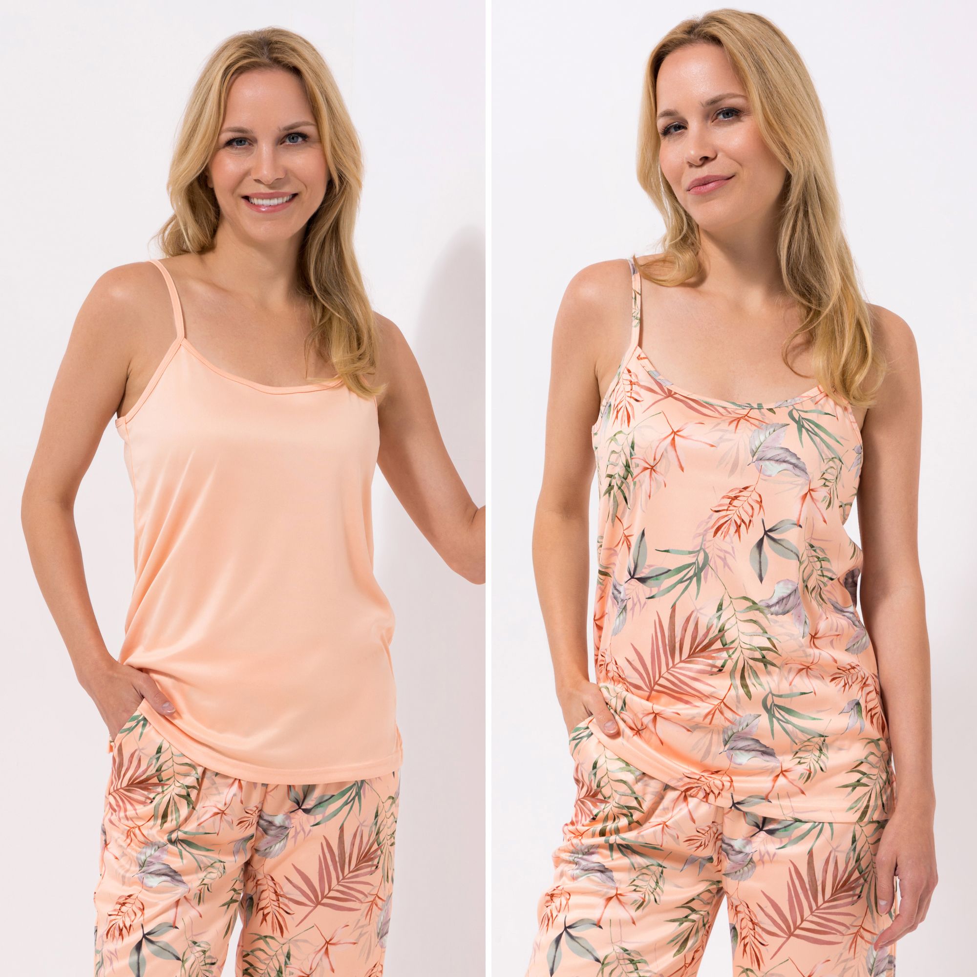 B-Ware JERYMOOD HOMEWEAR 2 Tops Spagetti-Träger 1x uni, 1x bedruckt