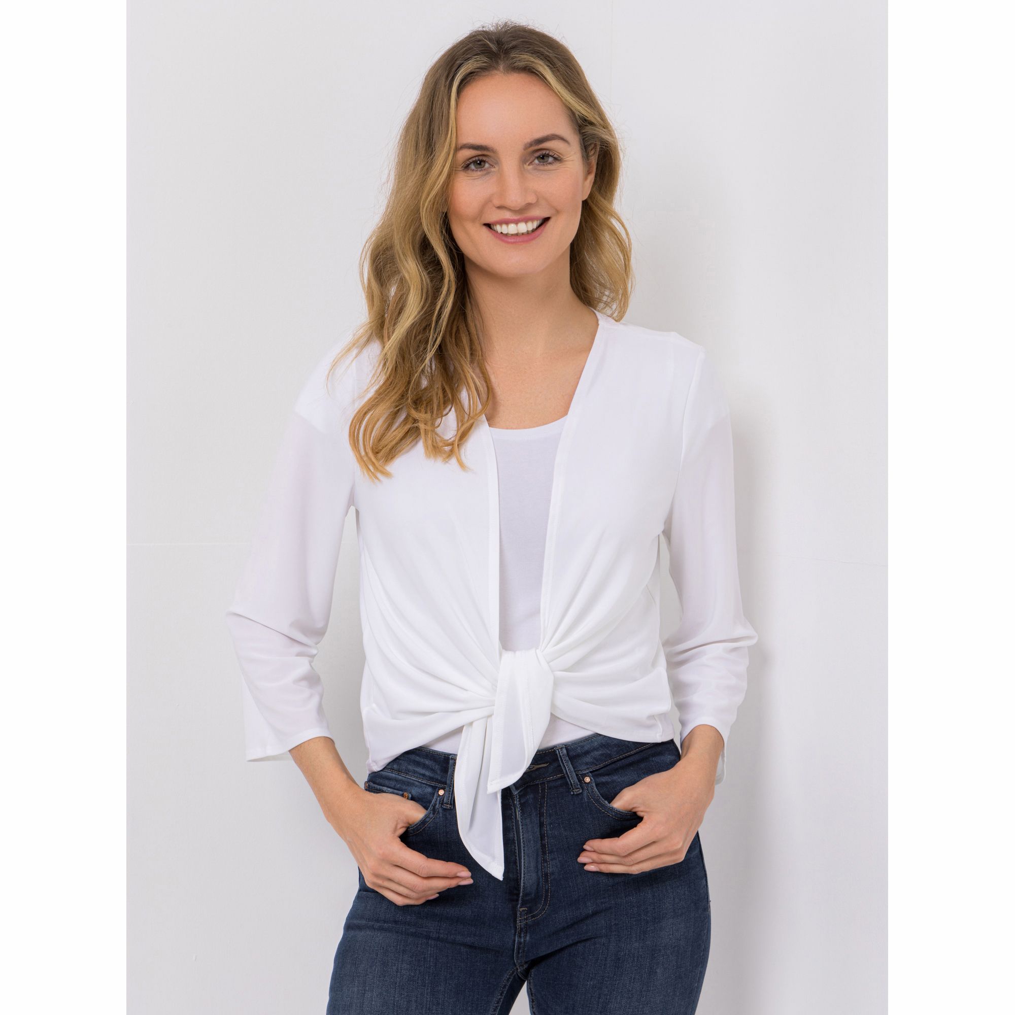 B-Ware KIM & CO. Bolero, 3/4-Arm Deluxe Brazil Knit offene Front