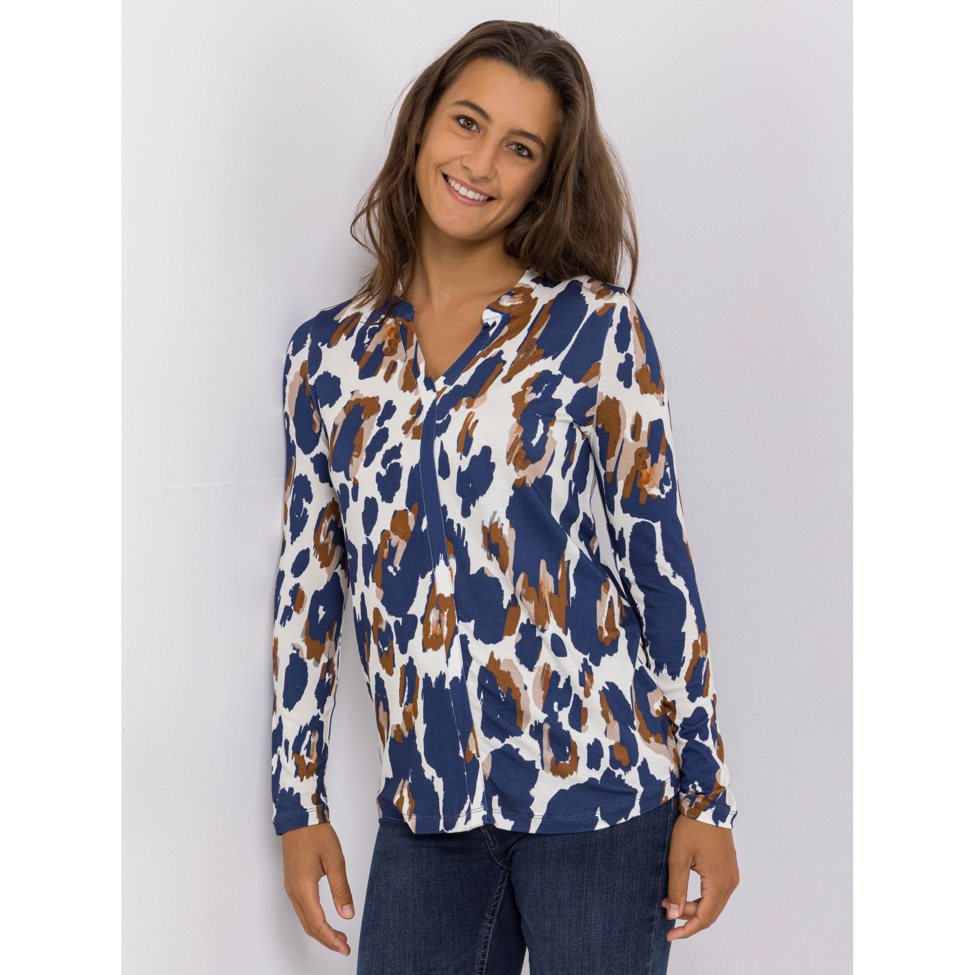 B-Ware DINE 'N' DANCE Shirt, 1/1-Arm Serafinokragen Zierblende