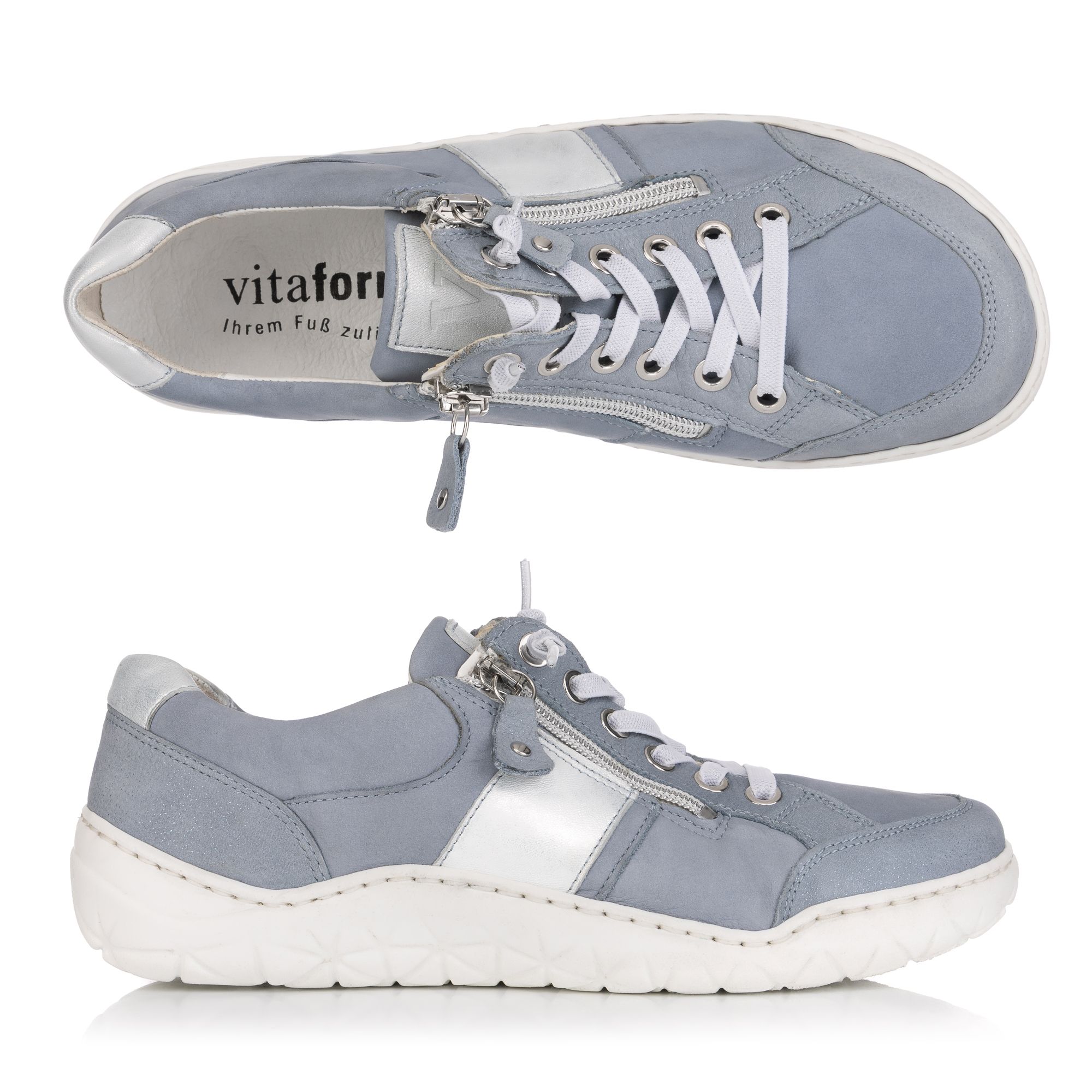 B-Ware VITAFORM Damen-Sneaker Nubuk-/Softnappaleder Reißverschluss