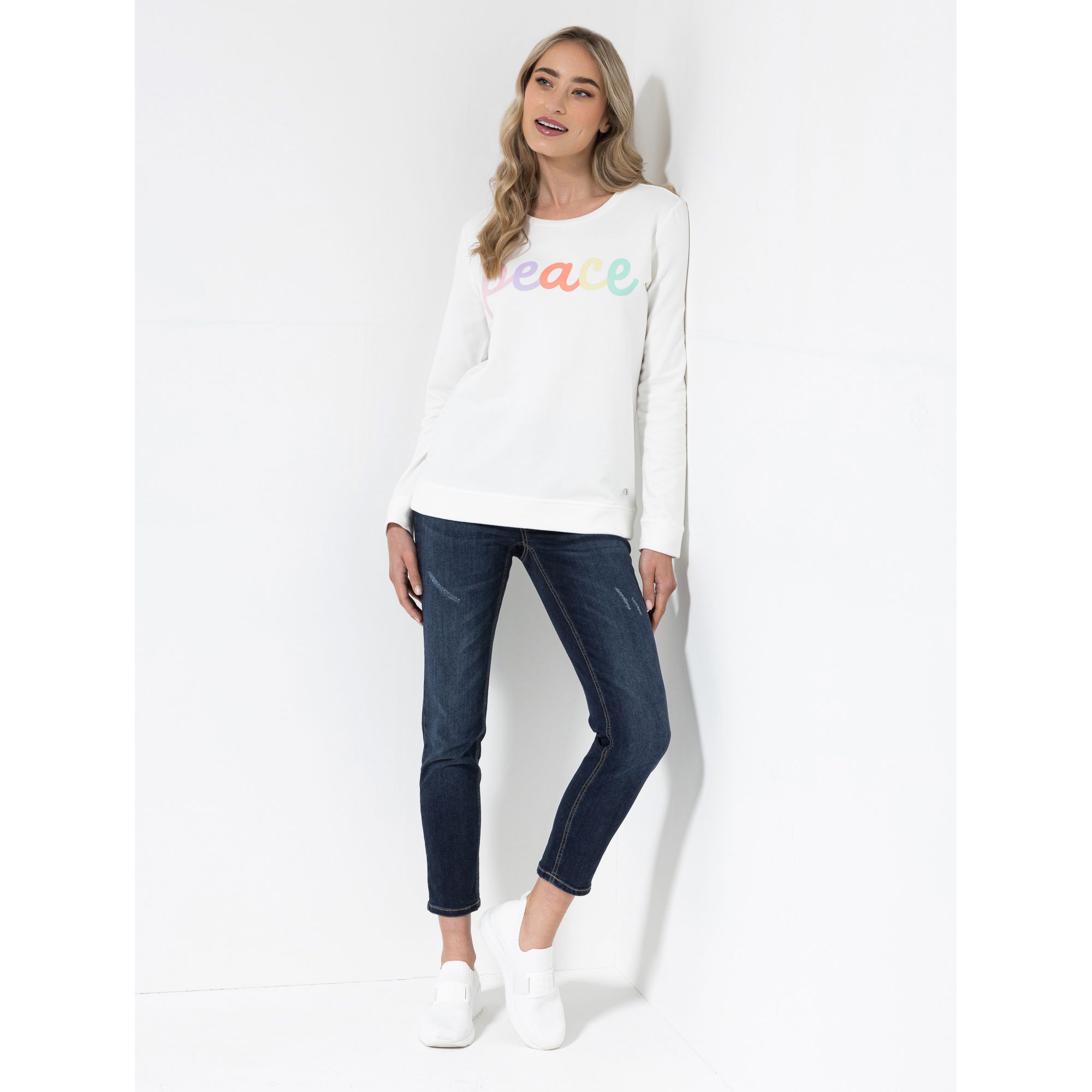 B-Ware STRANDFEIN Sweatshirt Rundhalsausschnitt Peace - QVC.de